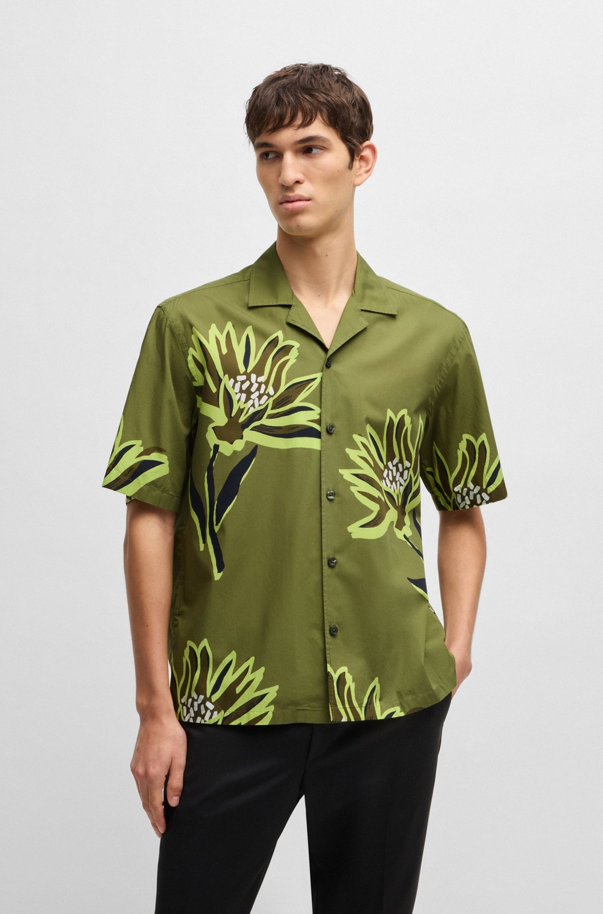 RELAXED-FIT SHIRT IN ITALIAN-MADE FLORAL-PRINT COTTON - 2