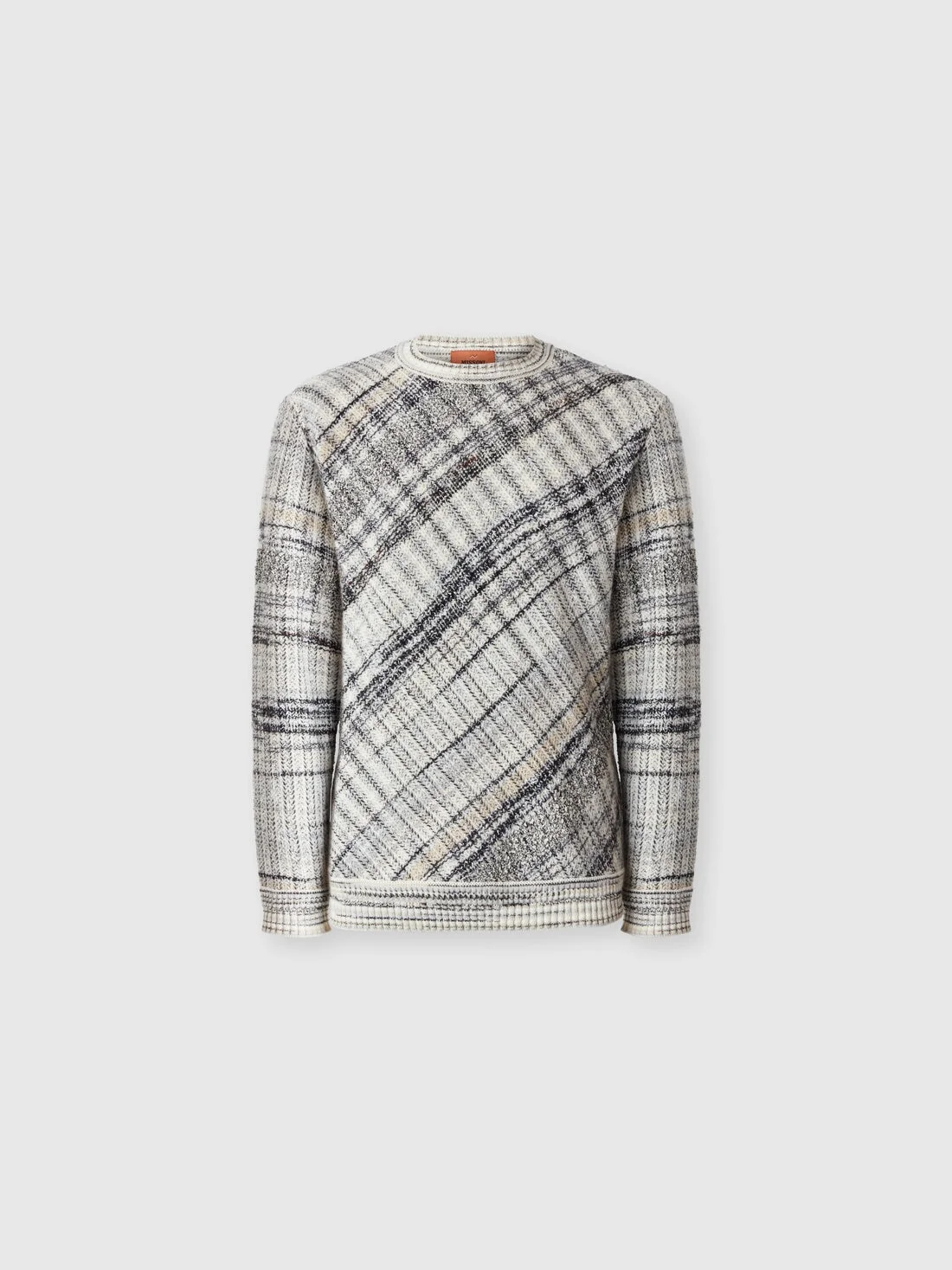 Wool-blend pullover with macro-check pattern - 1