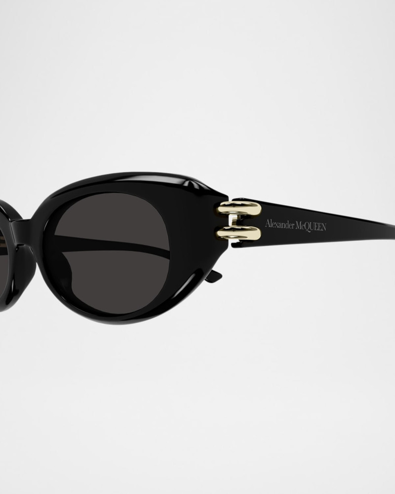 Alexander McQueen Round Acetate Sunglasses outlook