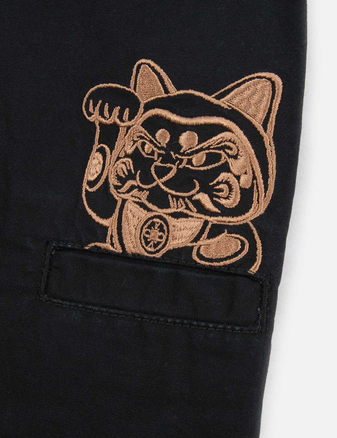 SEAGULL AND FORTUNE CAT EMBROIDERY TROUSERS - 7