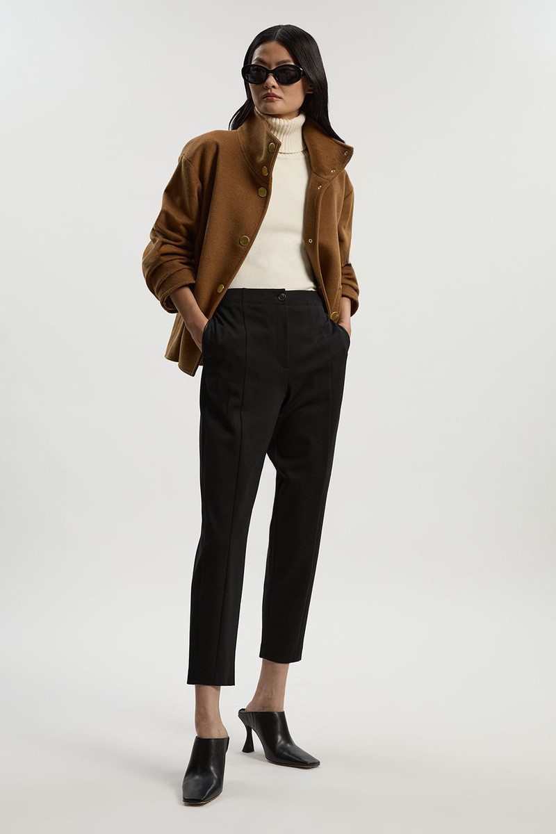Ponte And Pu Mix Tailored Slim Leg Trouser 1
