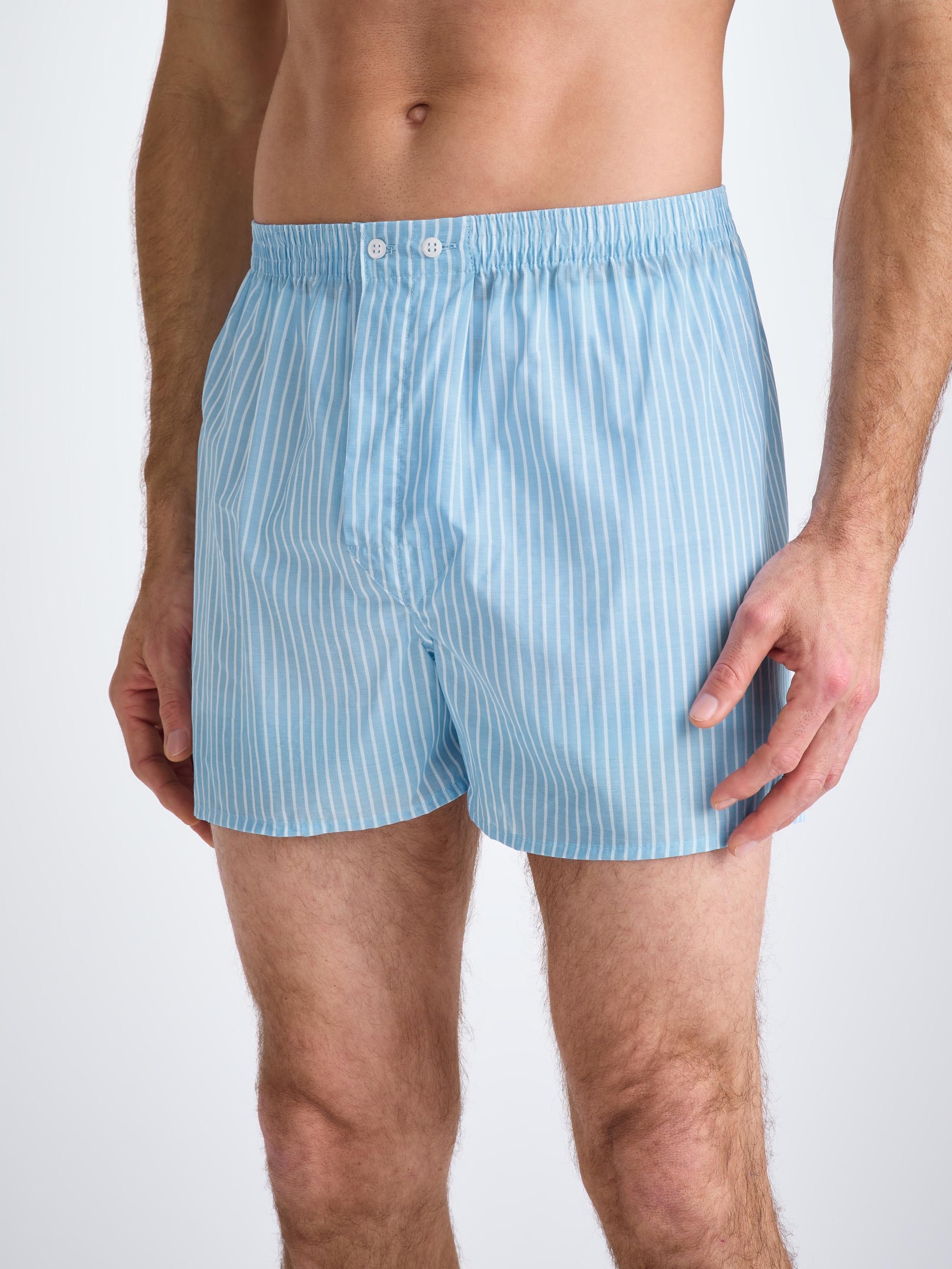 Men's Classic Fit Boxers Amalfi 21 Cotton Batiste Blue - 3