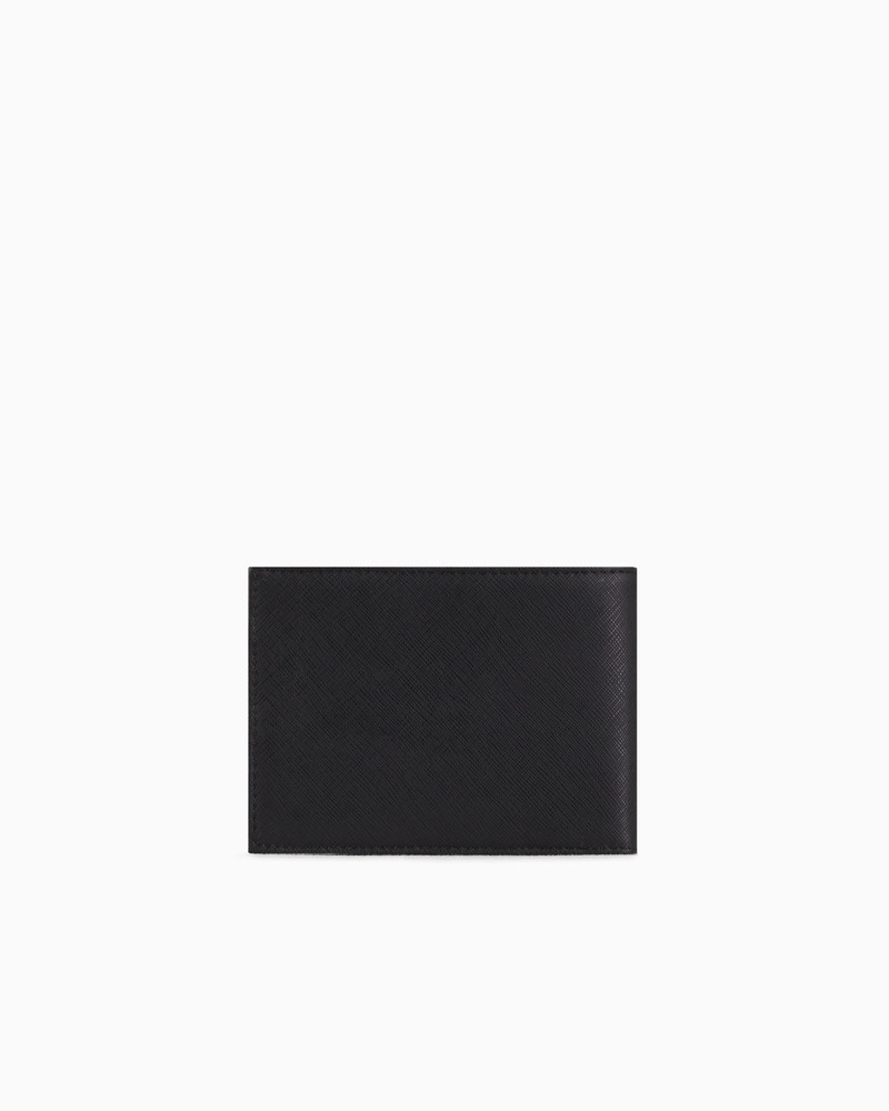 EMPORIO ARMANI ASV REGENERATED SAFFIANO LEATHER COIN-POCKET WALLET WITH EAGLE PLATE outlook