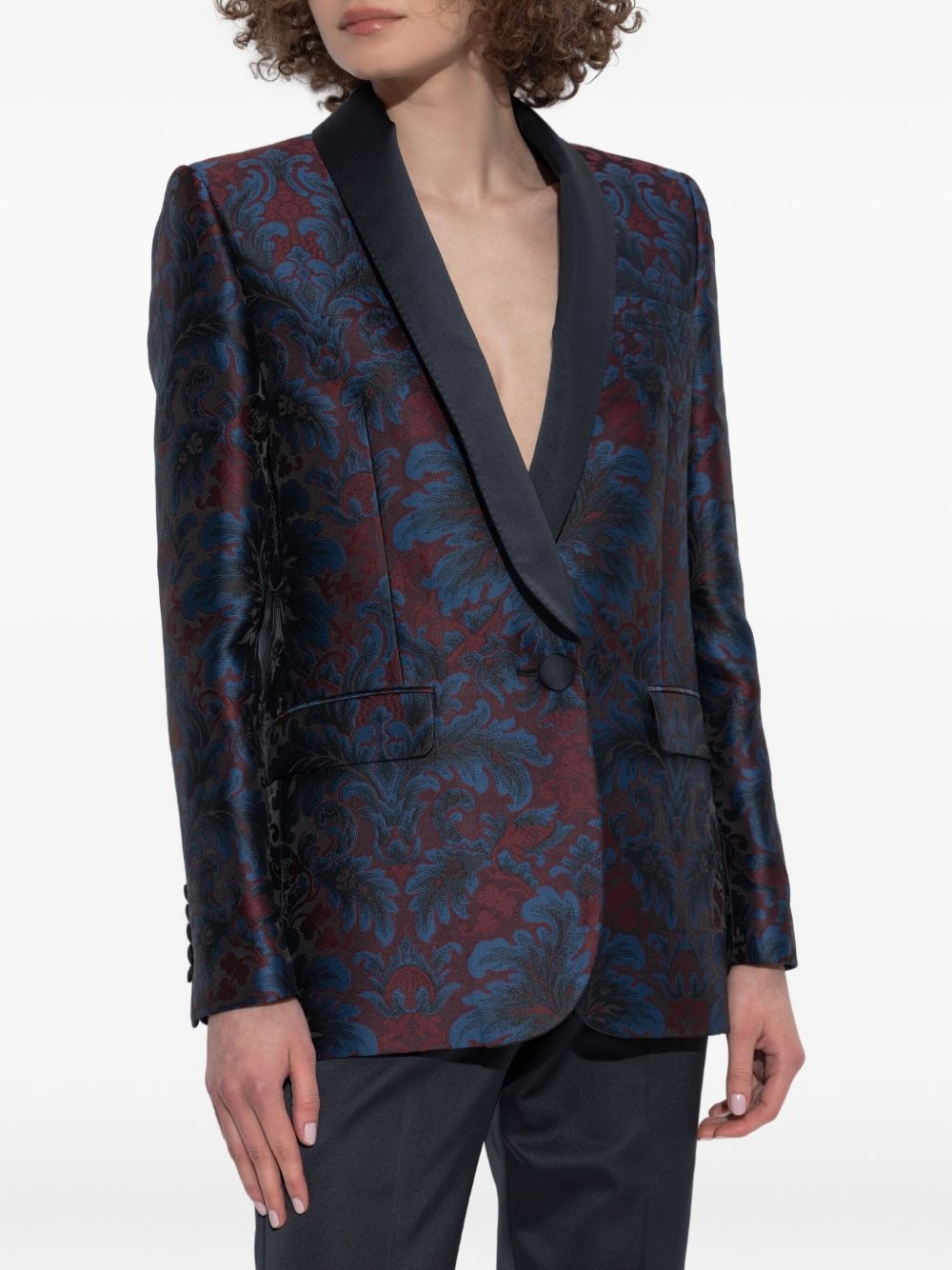 paisley-pattern shawl-lapel blazer - 3