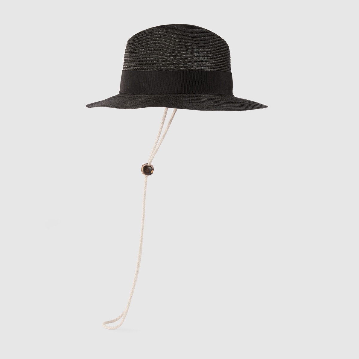 Raffia-effect wide-brimmed hat with bow - 2