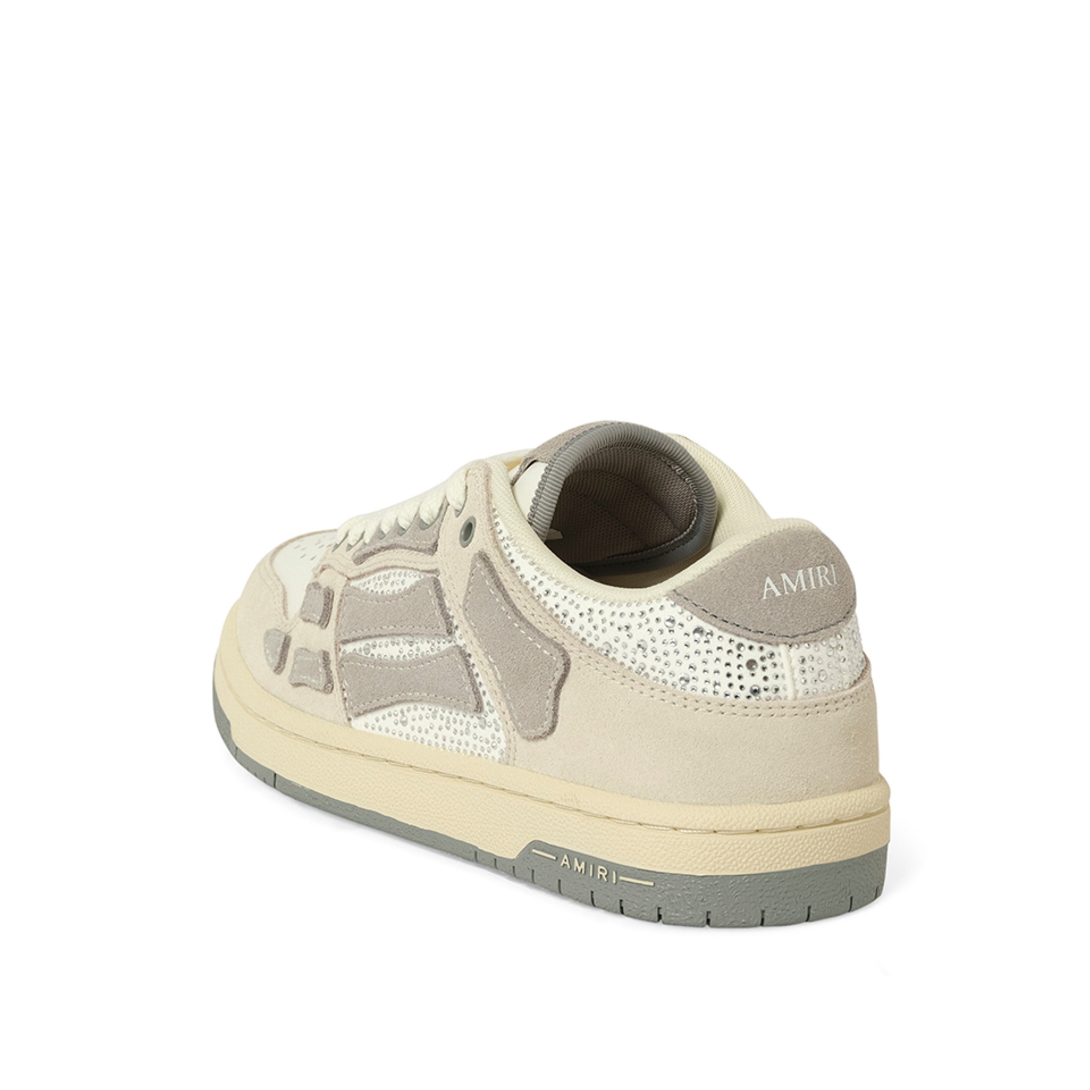 Crystal Suede Skeleton Top Low Sneaker in Birch - 3