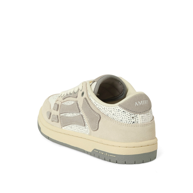 AMIRI Crystal Suede Skeleton Top Low Sneaker in Birch outlook