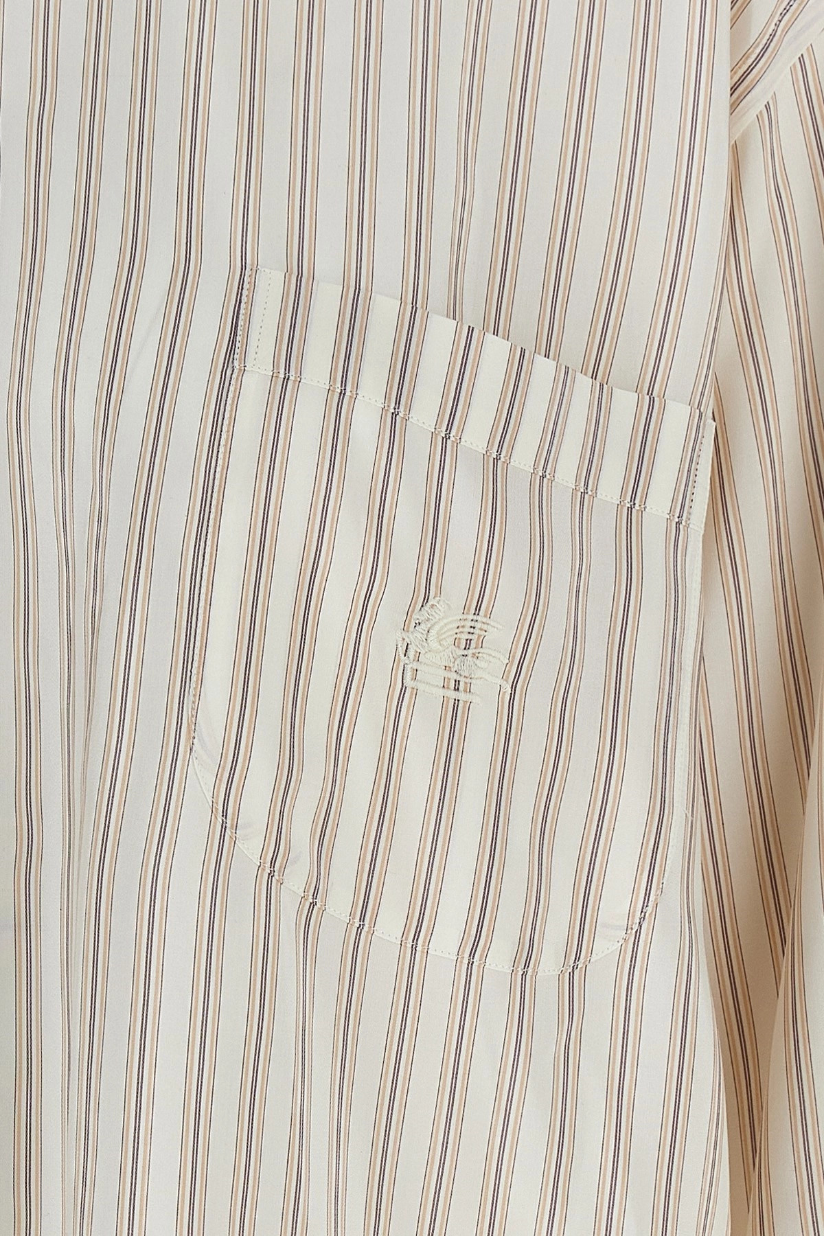 Logo embroidery striped shirt - 6