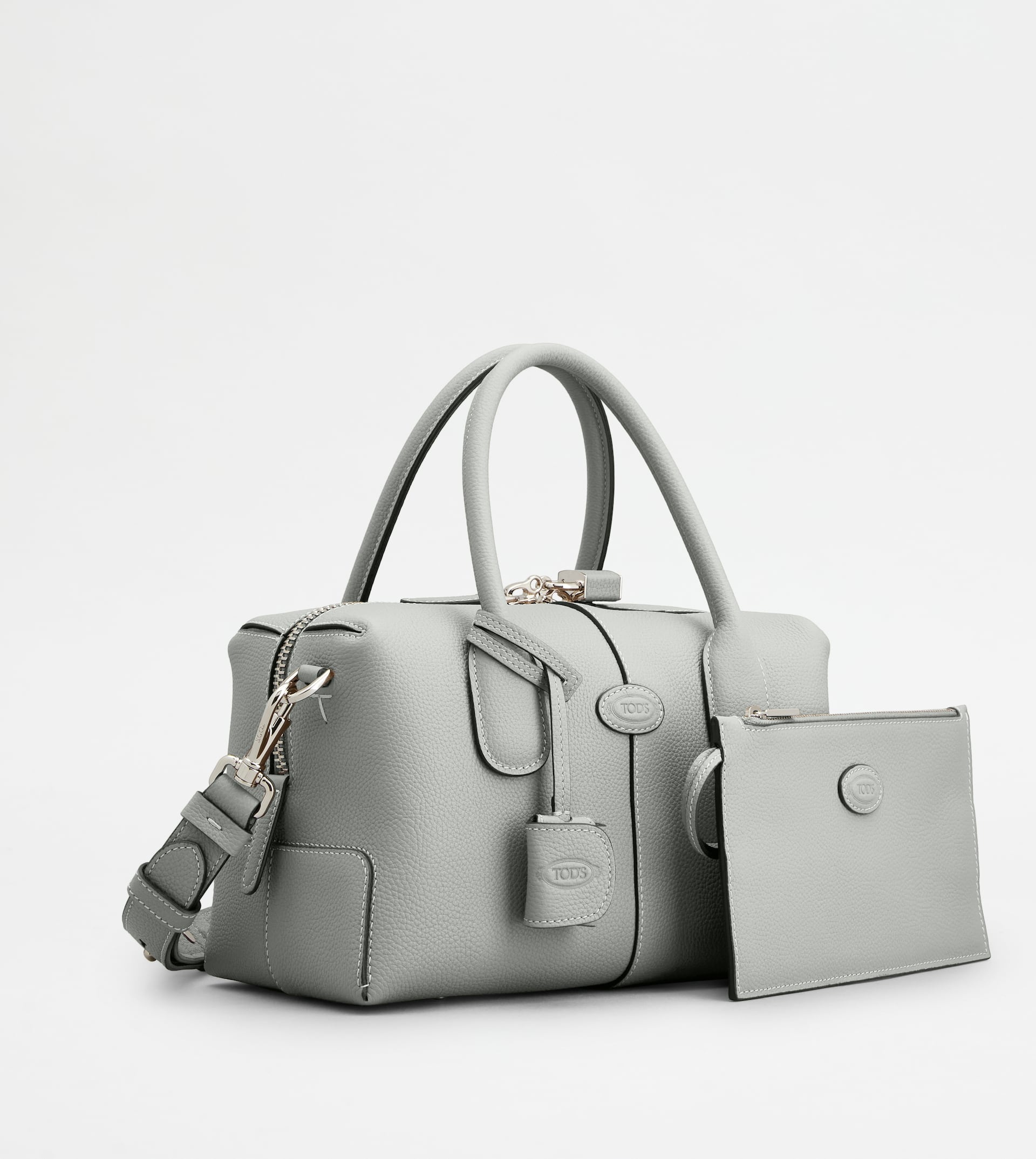 TOD'S DI BAG BAULETTO IN LEATHER MINI - GREY - 3