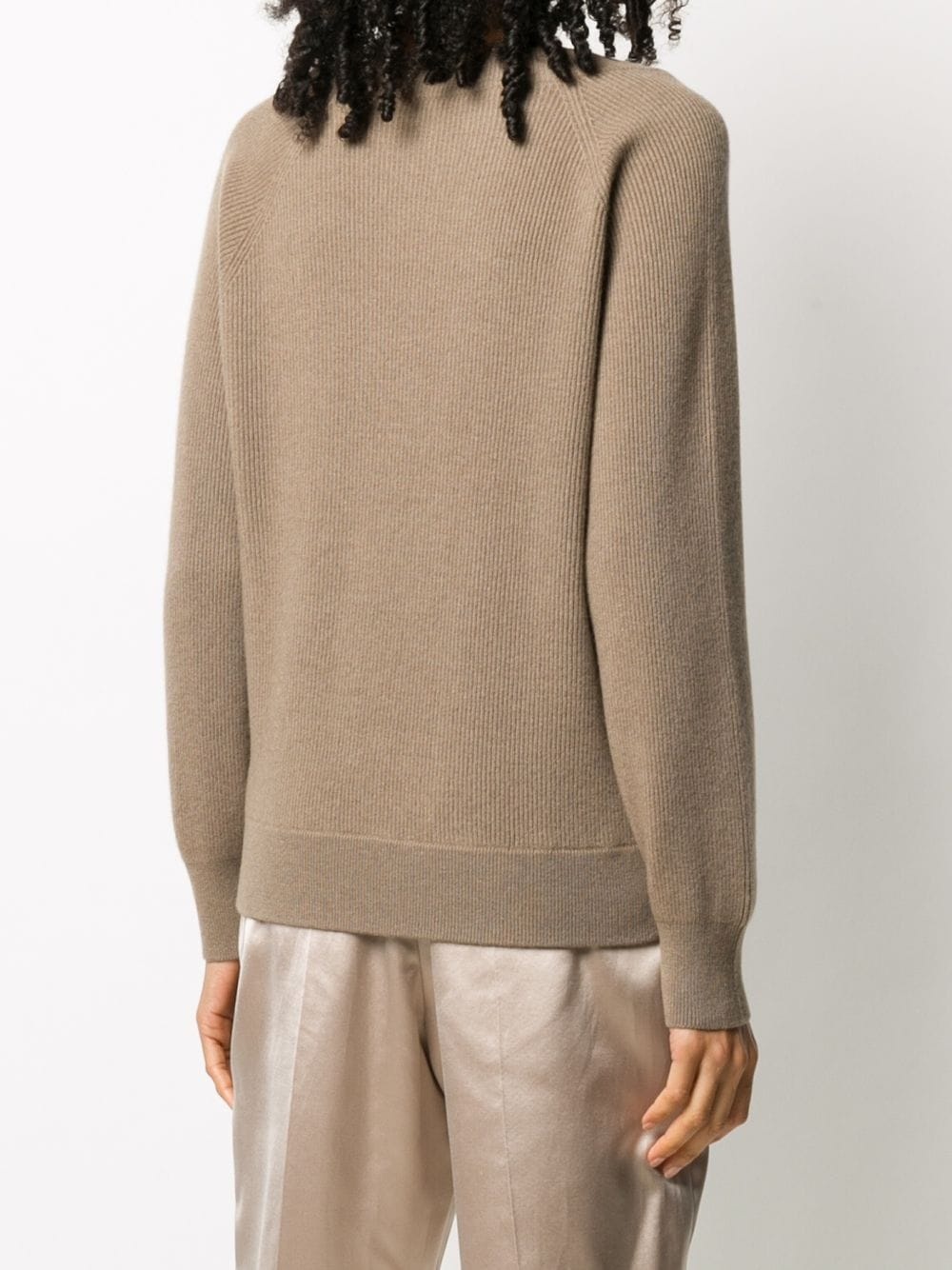 ribbed knit v-neck jumper - 4