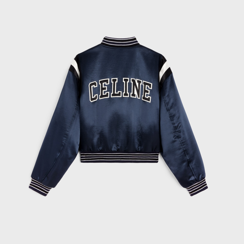 CELINE Celine cropped bomber jacket in thick satin outlook