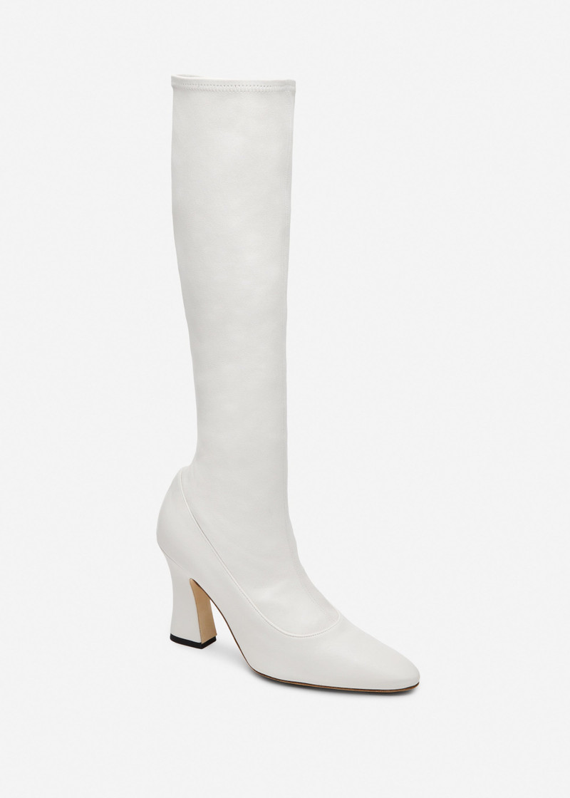 MAGDA BUTRYM Thick heel leather boots in cream outlook