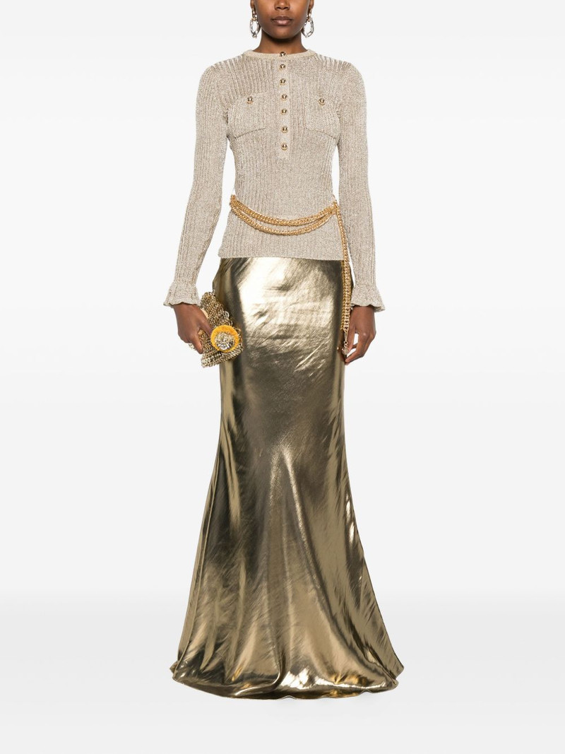 self-portrait ribbed-knit lurex jumper outlook