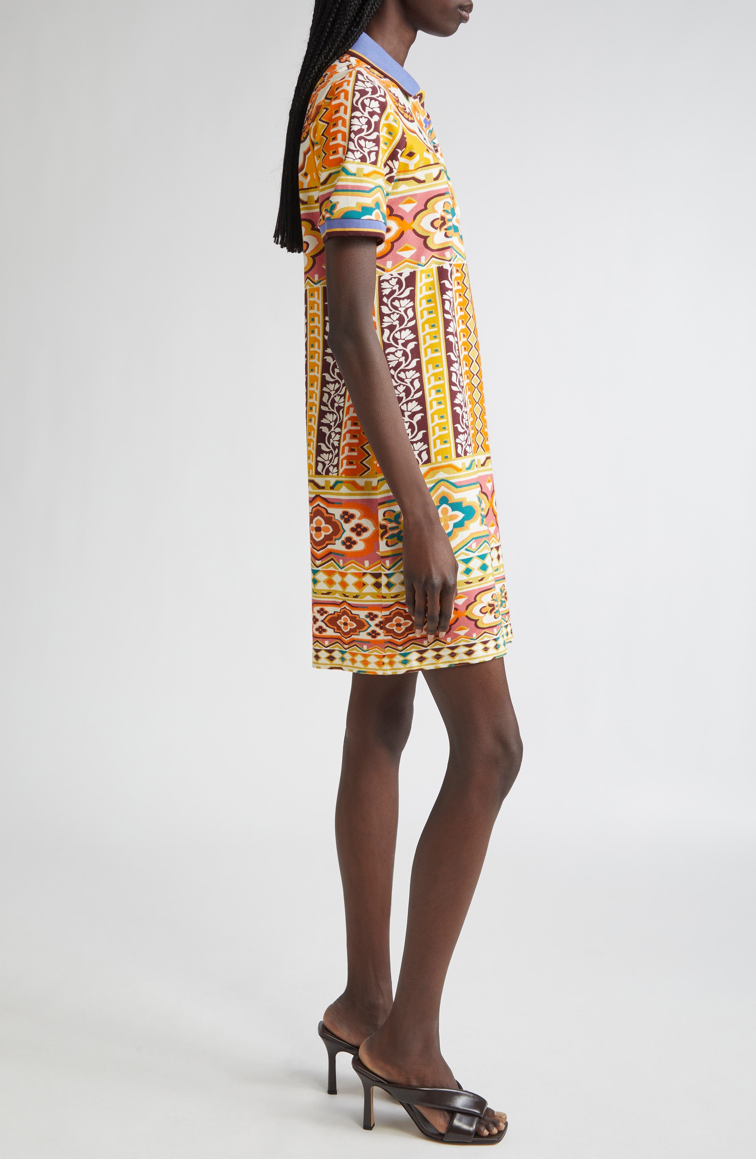 Etro Geo Floral Piqué Polo Minidress in Printed Yellow Base at Nordstrom - 3