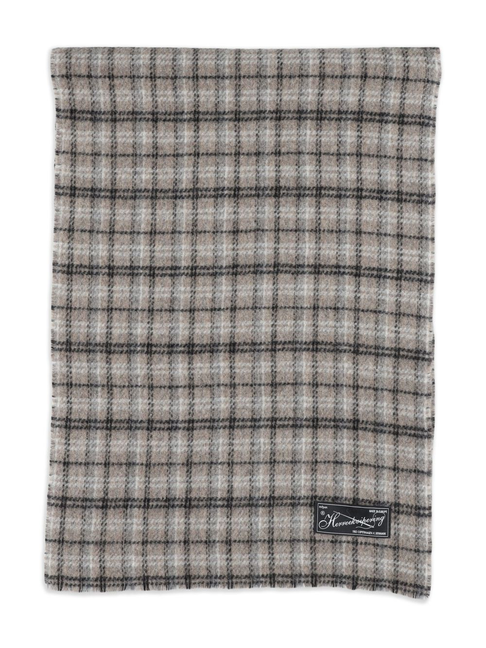 checked wool scarf - 2