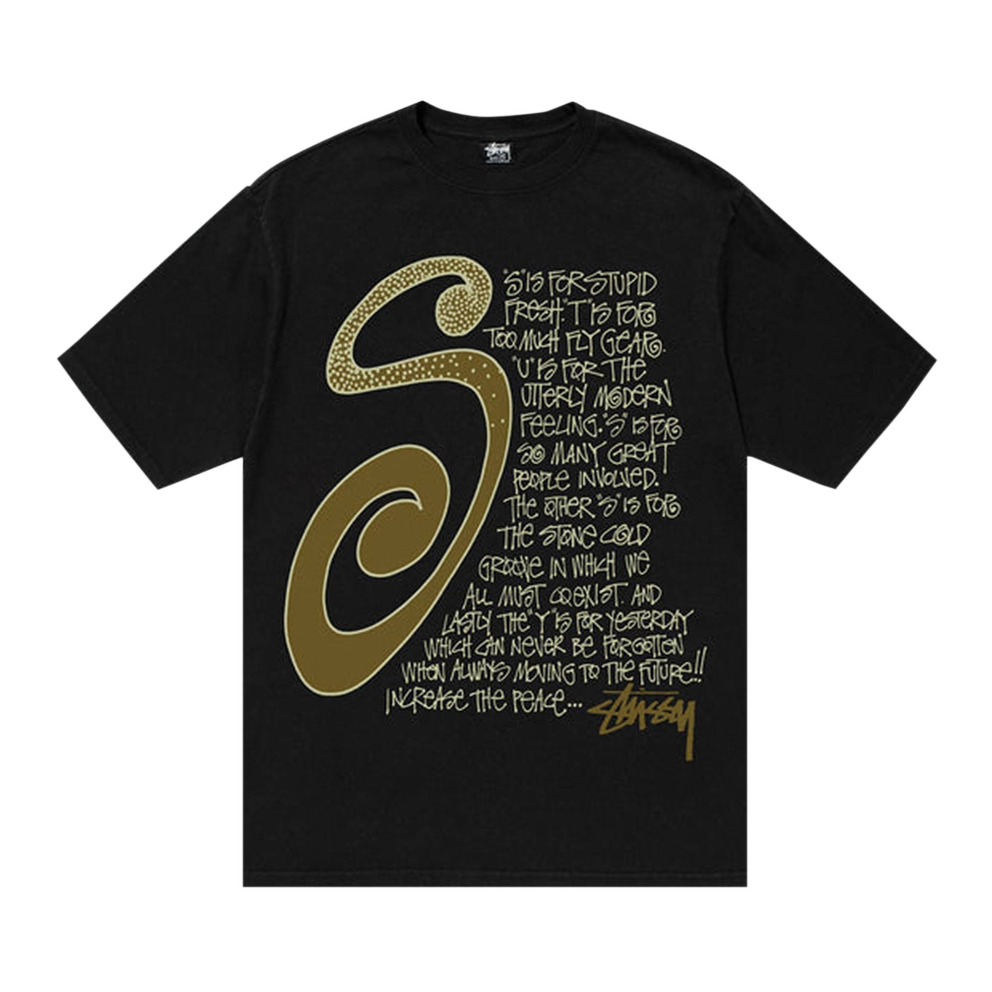 Stüssy Stussy S Talk Pigment Dyed Tee 'Black' | REVERSIBLE