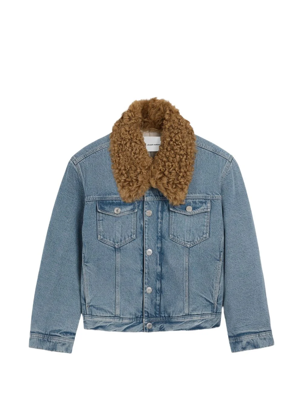 denim cotton padded trucker jacket - 1