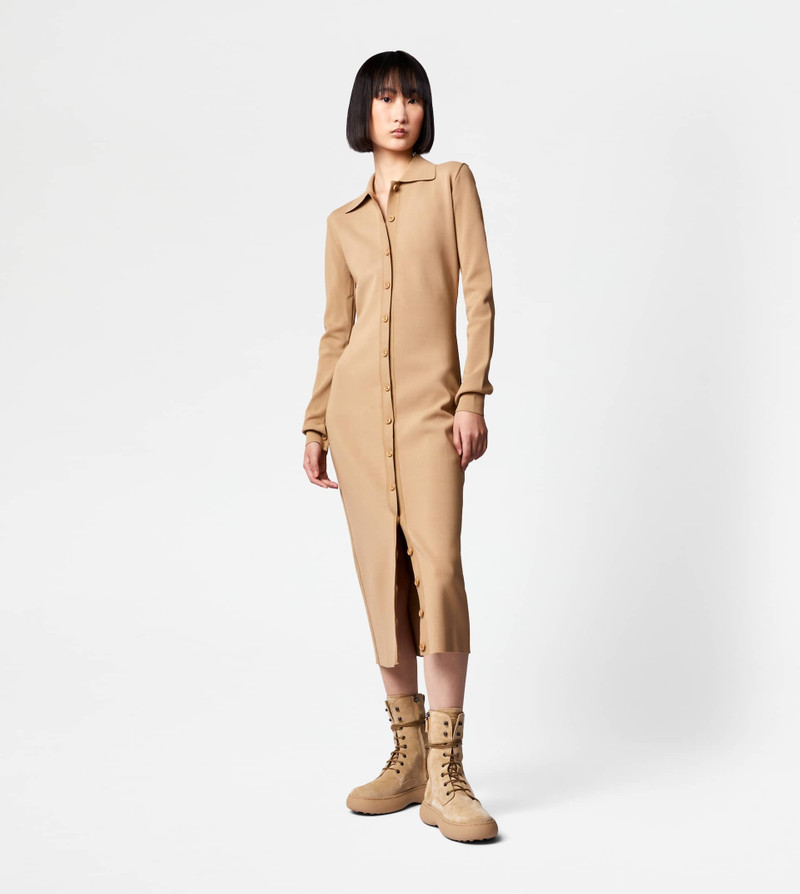 Tod's LONGUETTE DRESS IN KNIT - BROWN outlook