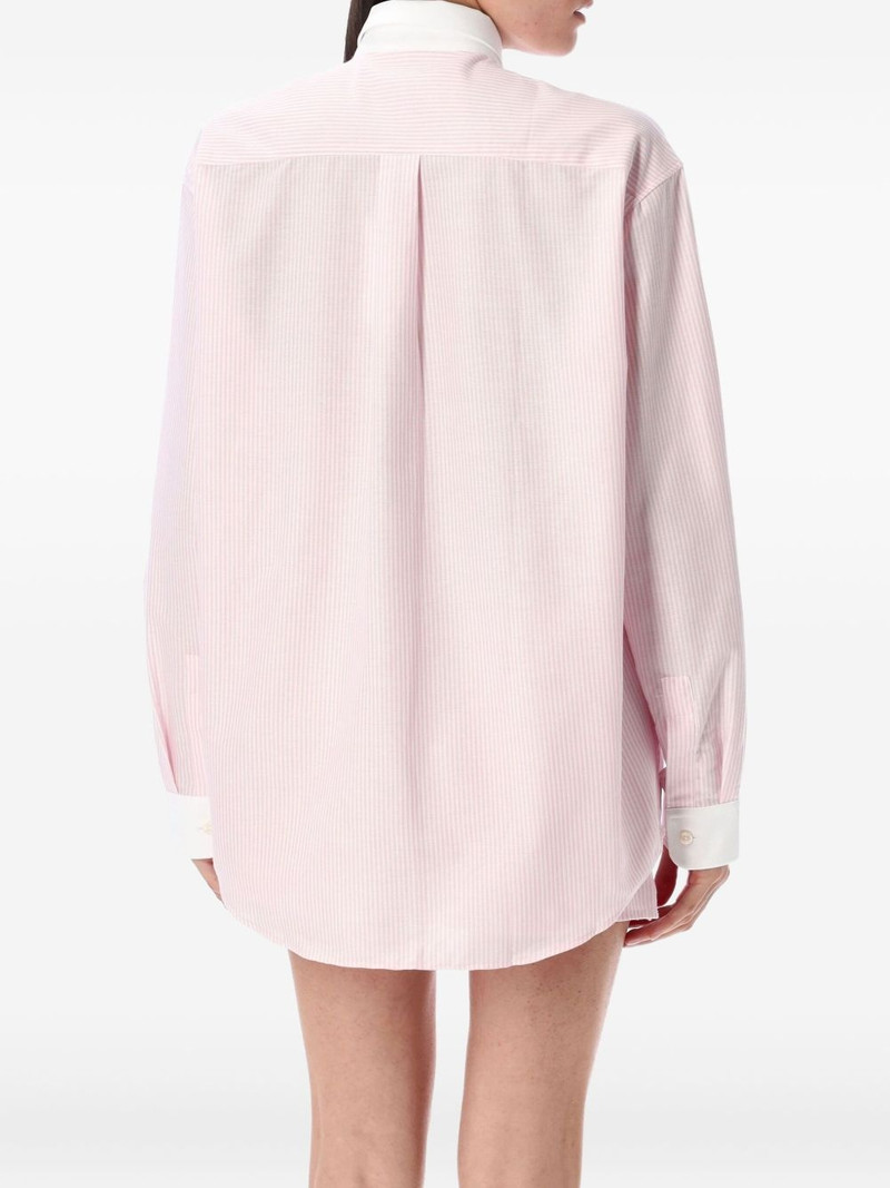 Sporty & Rich crest-embroidered striped shirt outlook