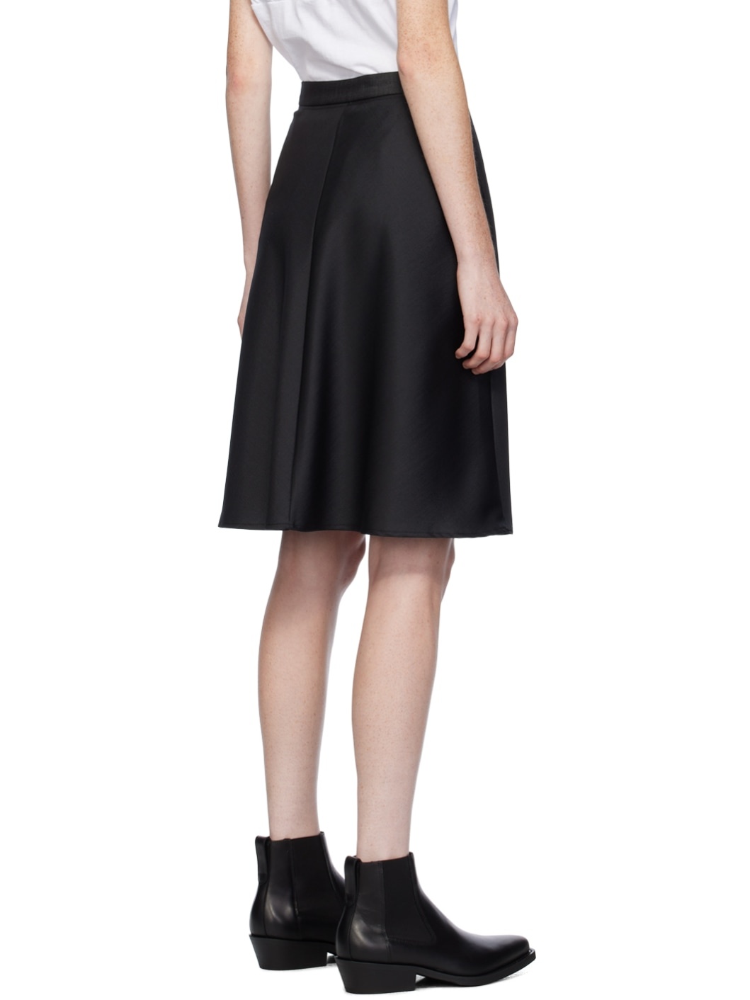 Black Curtain Midi Skirt - 3