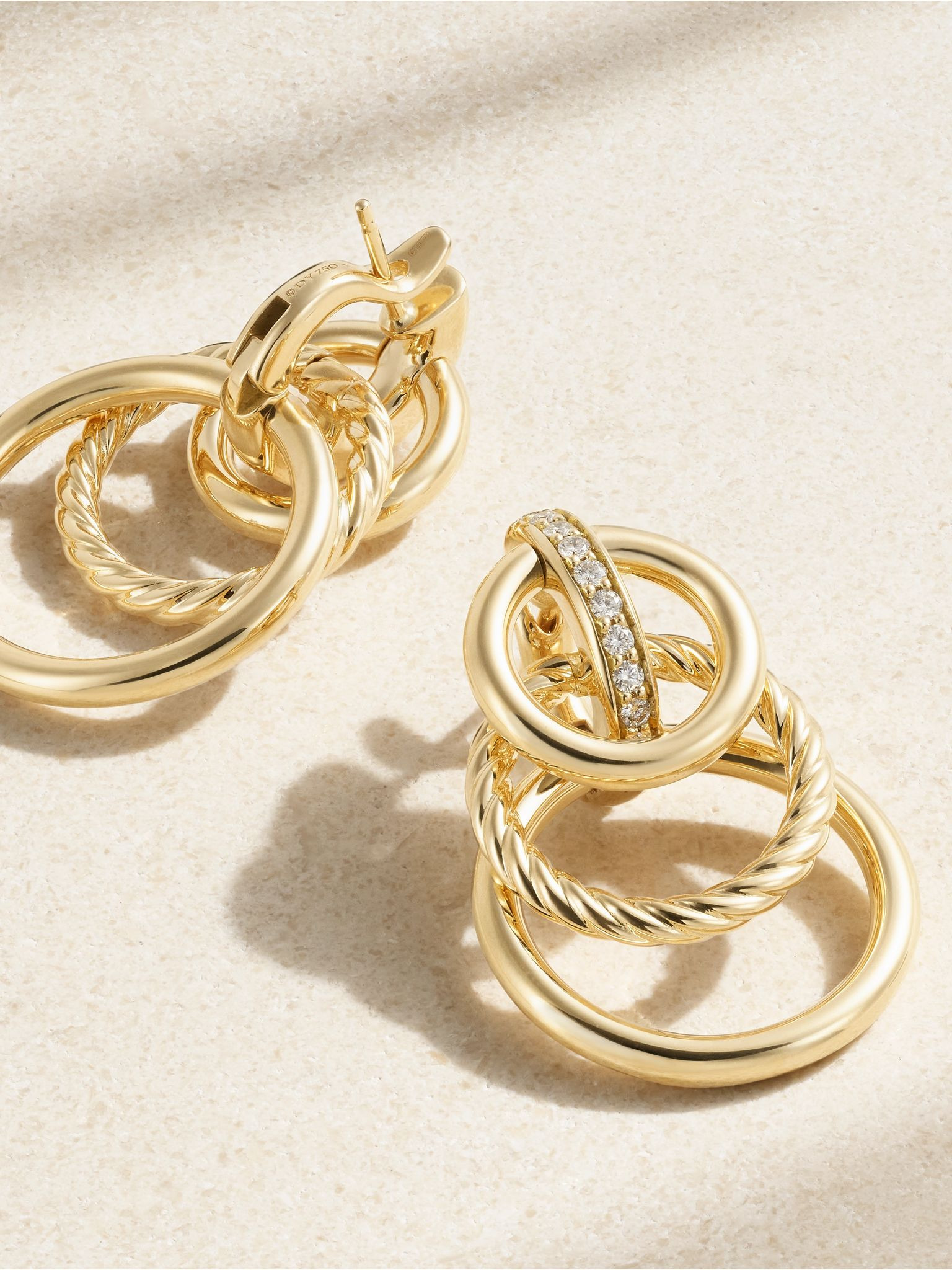 DY Mercer® 18-karat gold diamond earrings Gold - 3