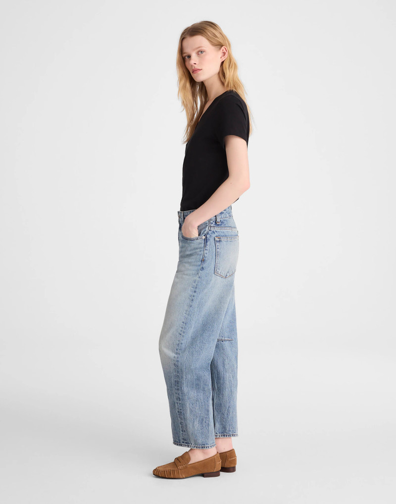 The Darted Barrel-Leg Jean in Japanese Denim 4