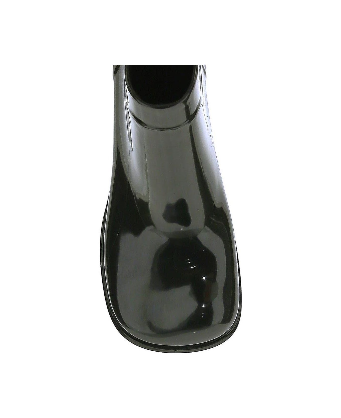 Black Rubber Shine High Boots - 4