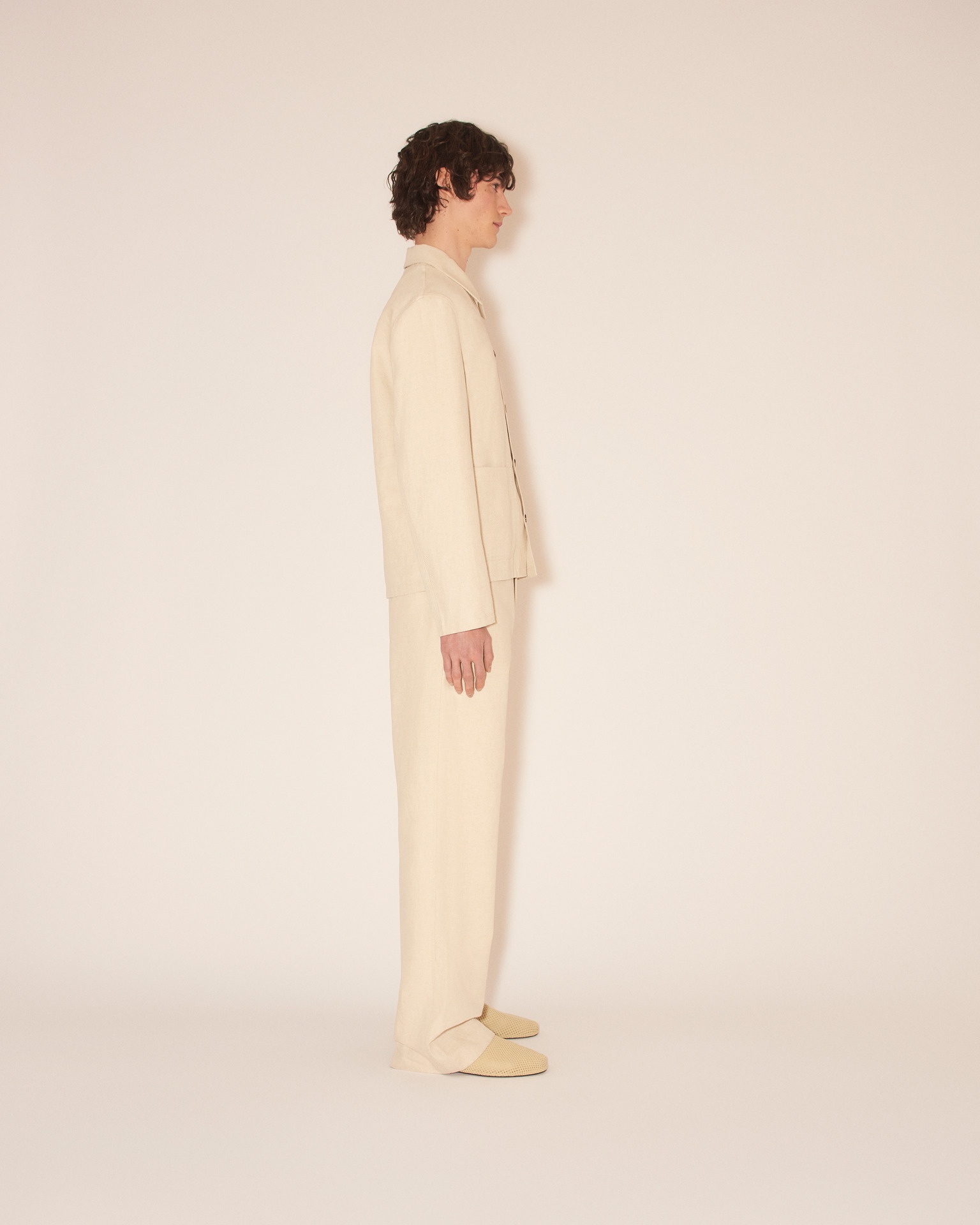 SAON - Cotton linen/twill jacket - Natural - 4
