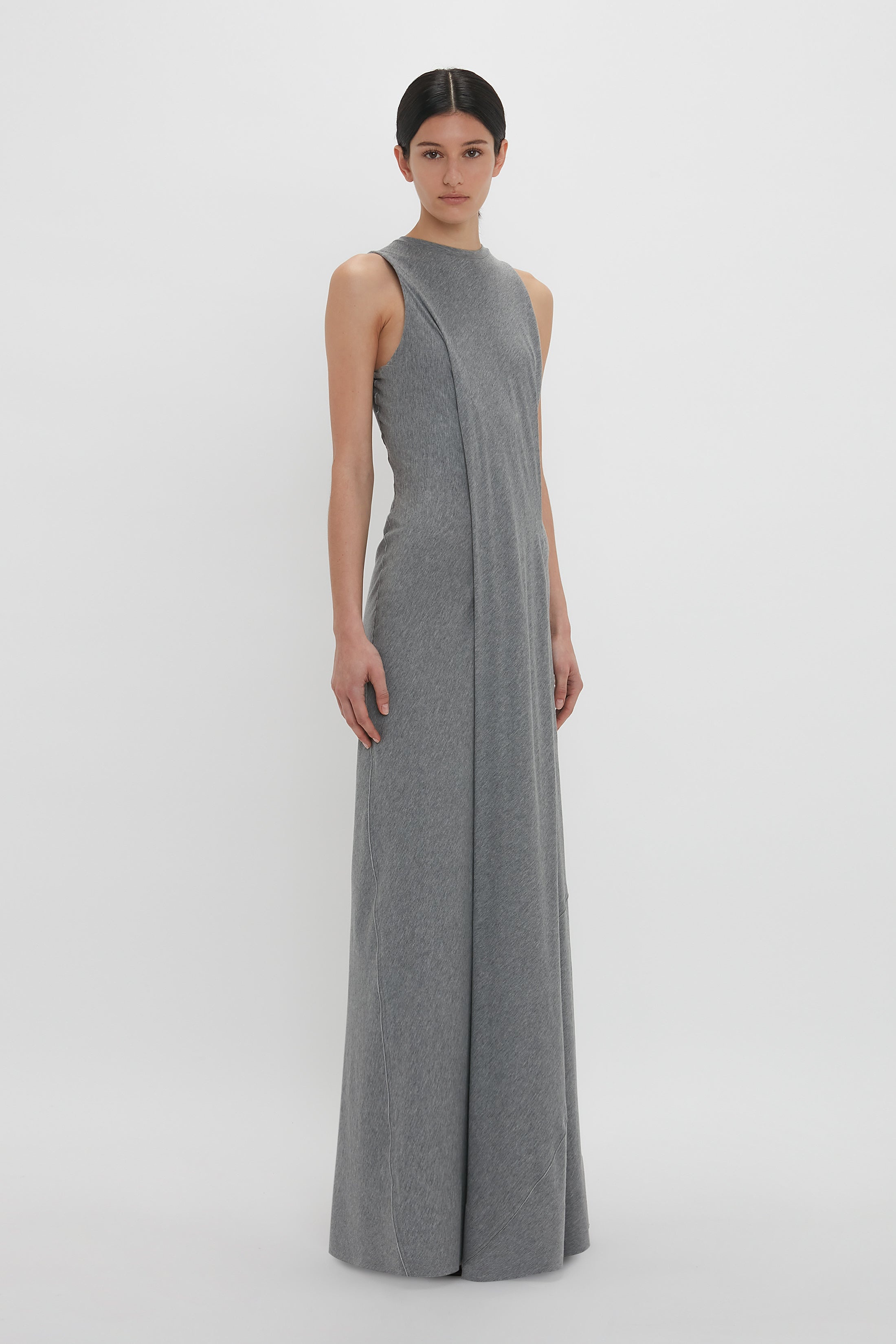 Frame Detailed Maxi Dress In Titanium - 3