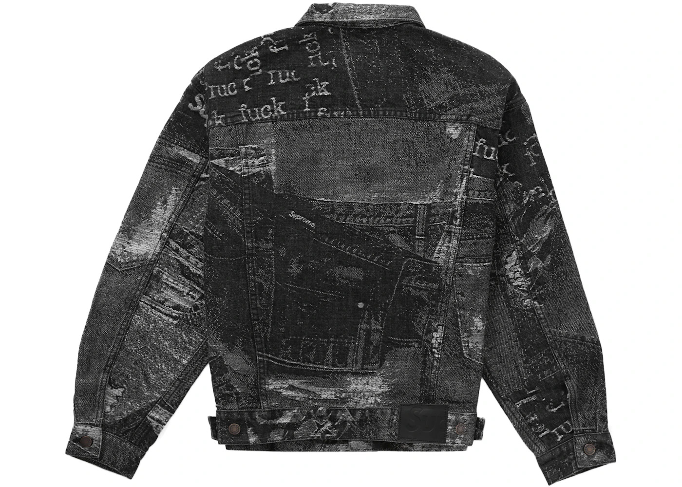 Supreme Archive Denim Jacquard Trucker Jacket Black - 2