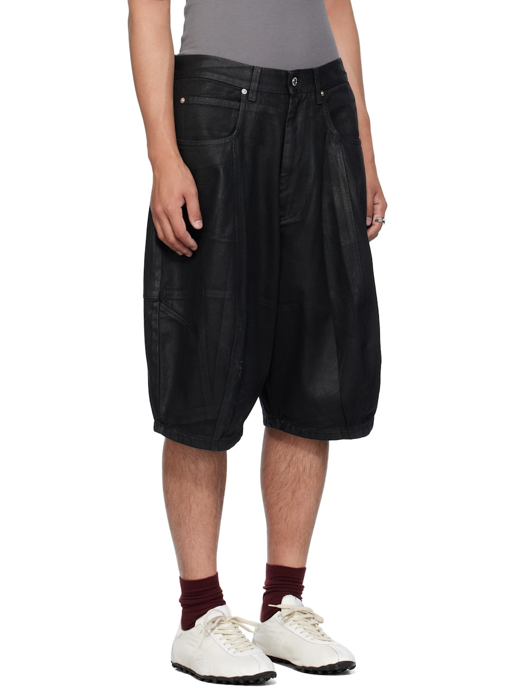 Black Puffa Denim Shorts - 2