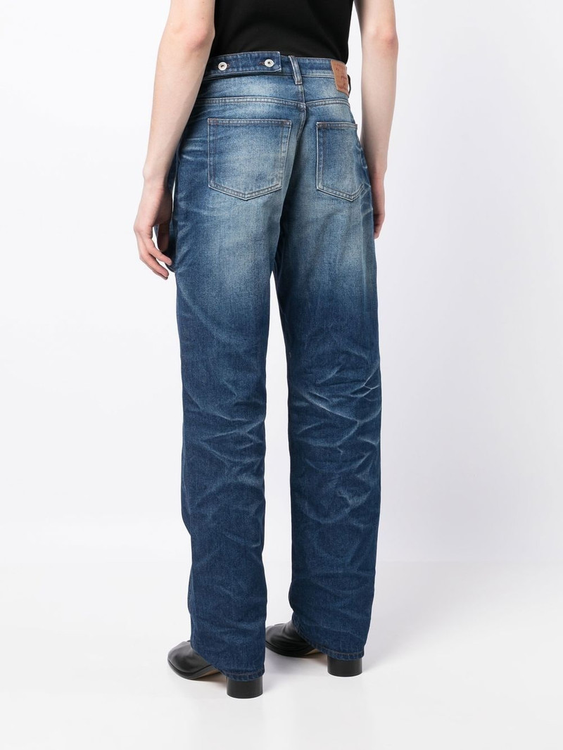 Navy Lazy layered-effect straight-leg jeans 4