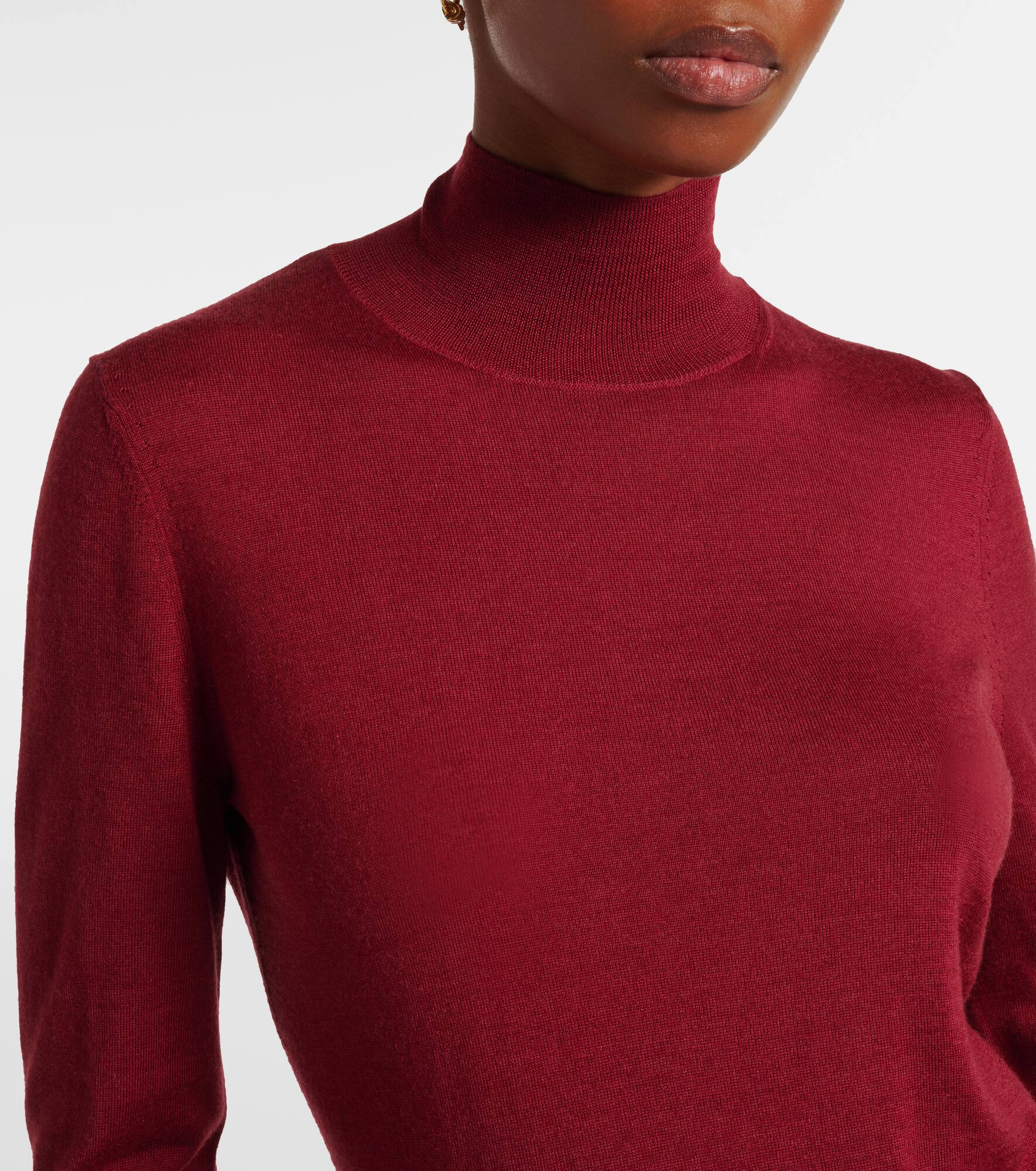 Turtleneck virgin wool and silk sweater - 4