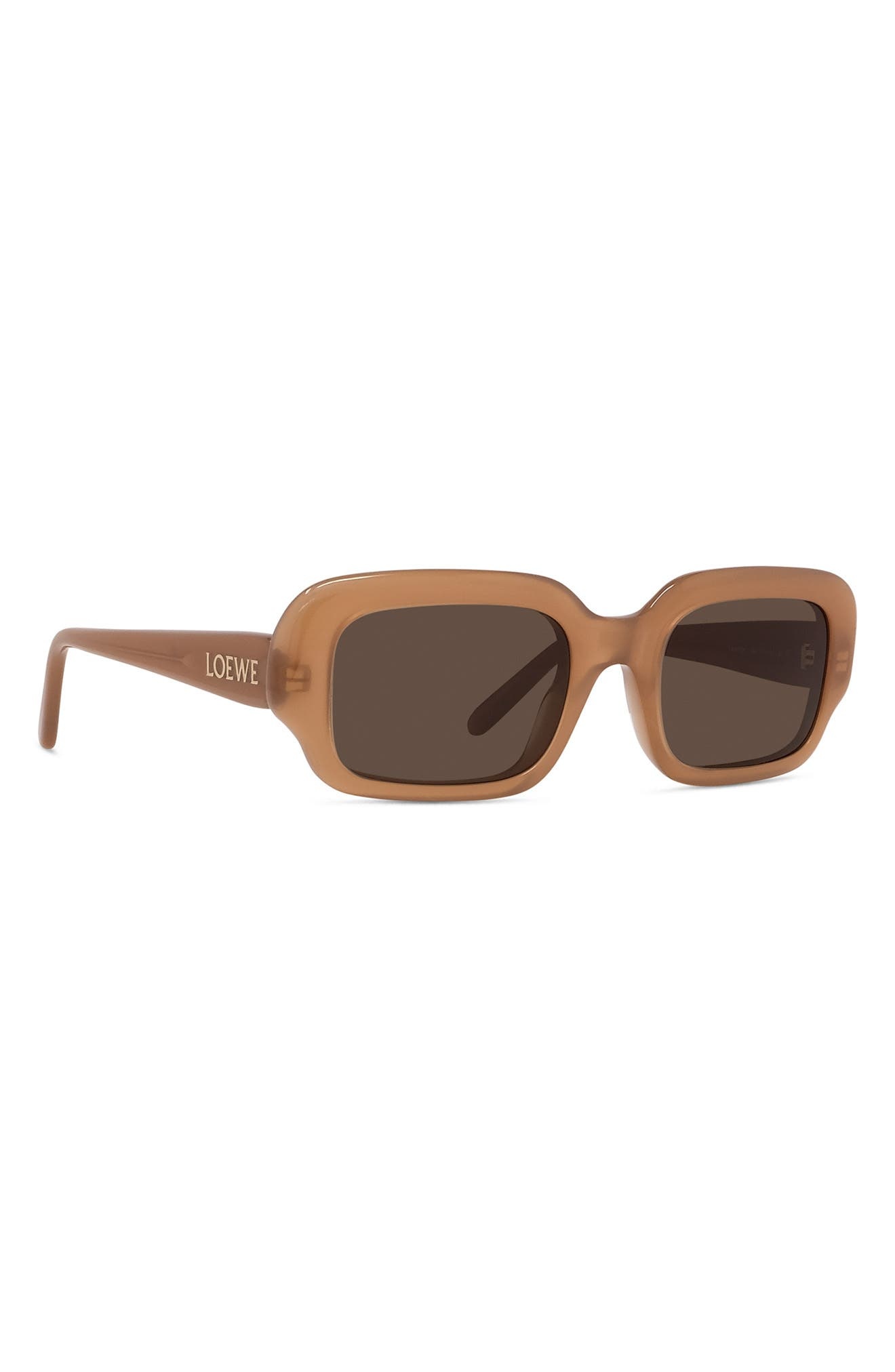 Loewe 51mm Rectangular Sunglasses in Dark Brown/Other /Brown at Nordstrom - 5