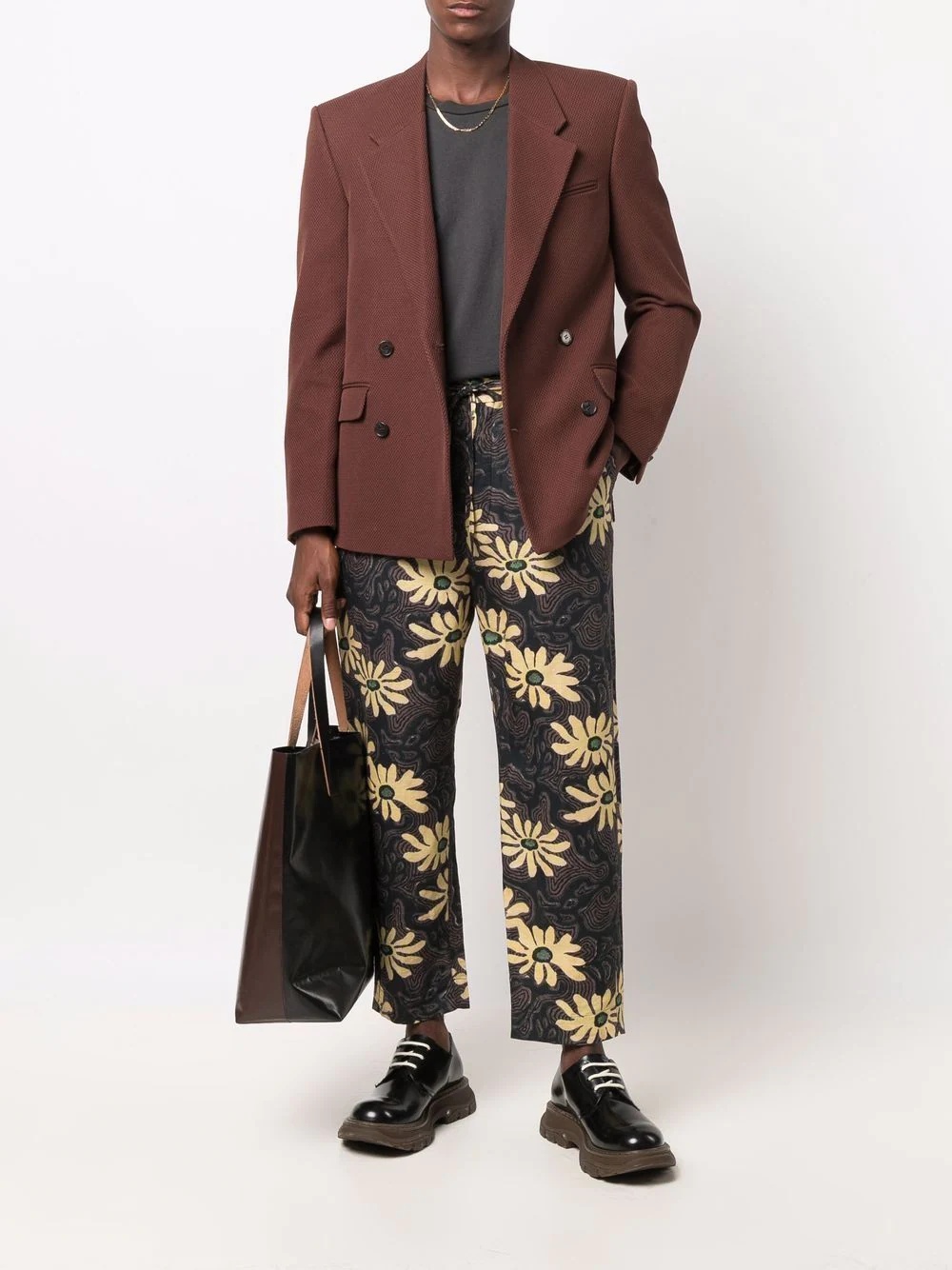 all-over floral print trousers - 2