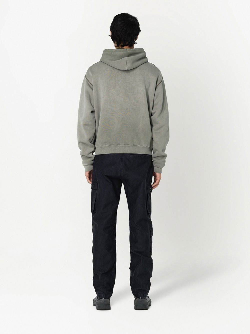 faded thermal-lined hoodie - 4
