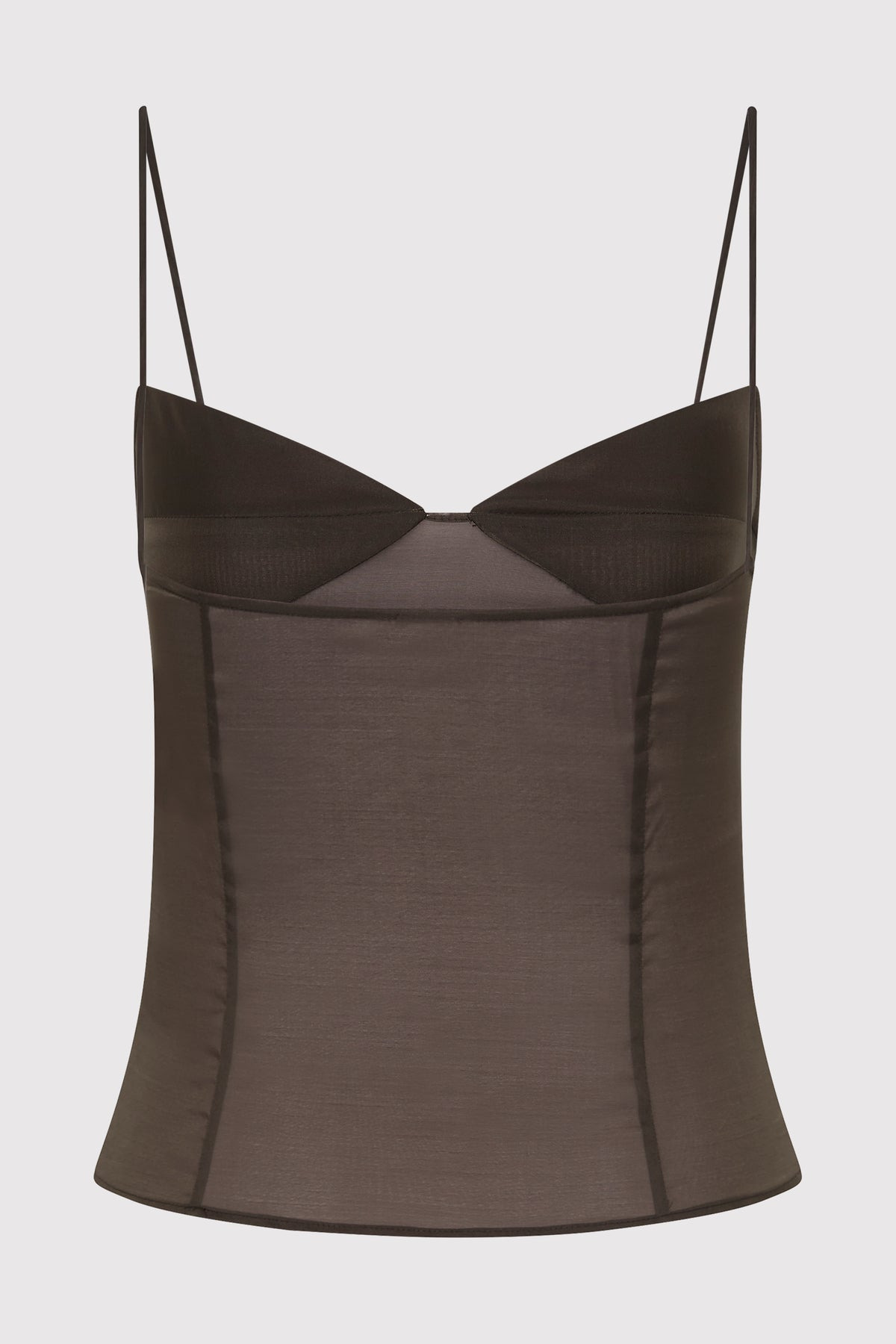 Transparent Silk Cami - Black Olive - 12