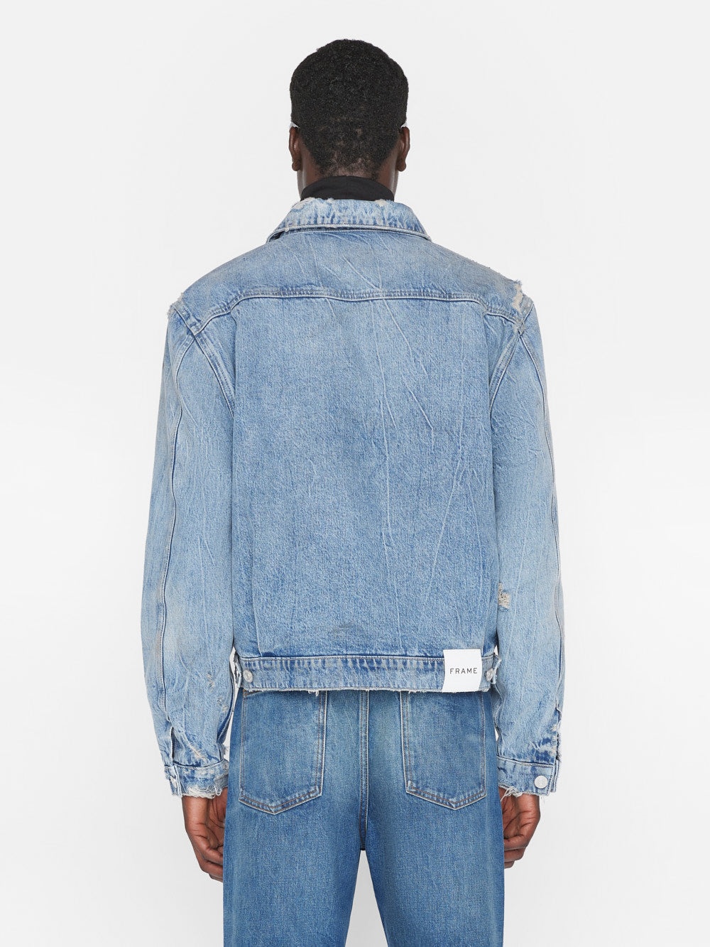 Vintage Lined Jacket in Mar Azul Destruct - 7