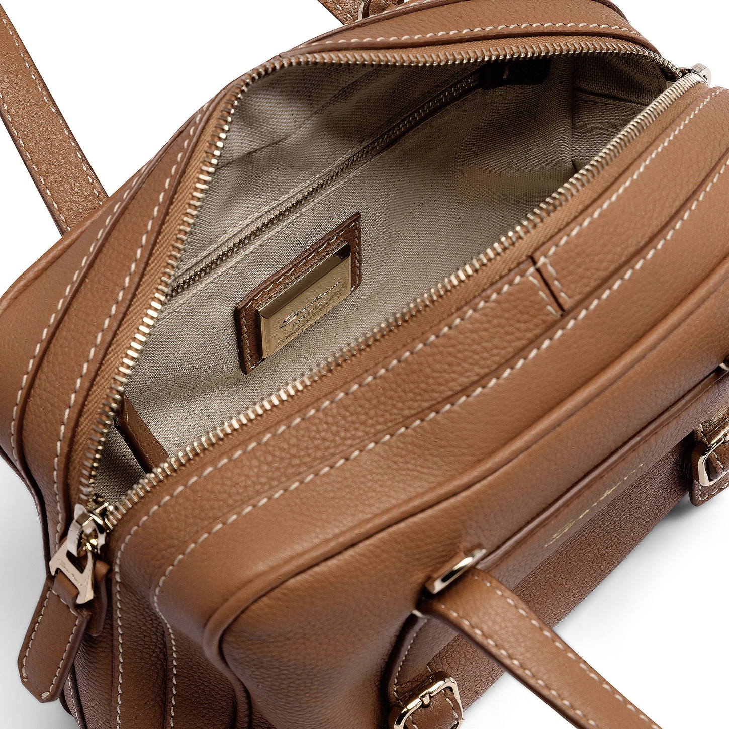 Light brown leather handbag - 5
