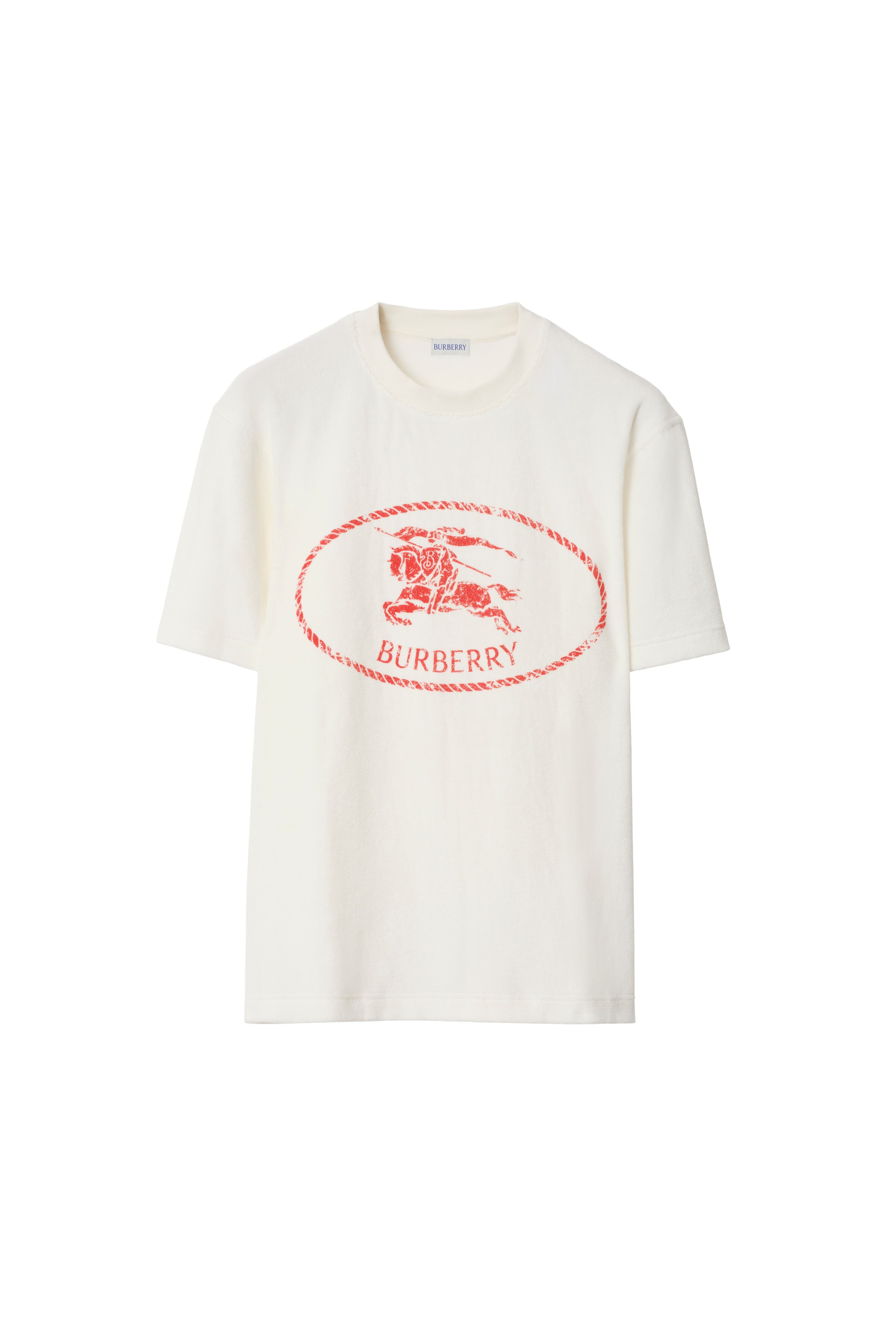 burberry Knight Stamp Towelling T-shirt in Chalk White at Nordstrom - 2