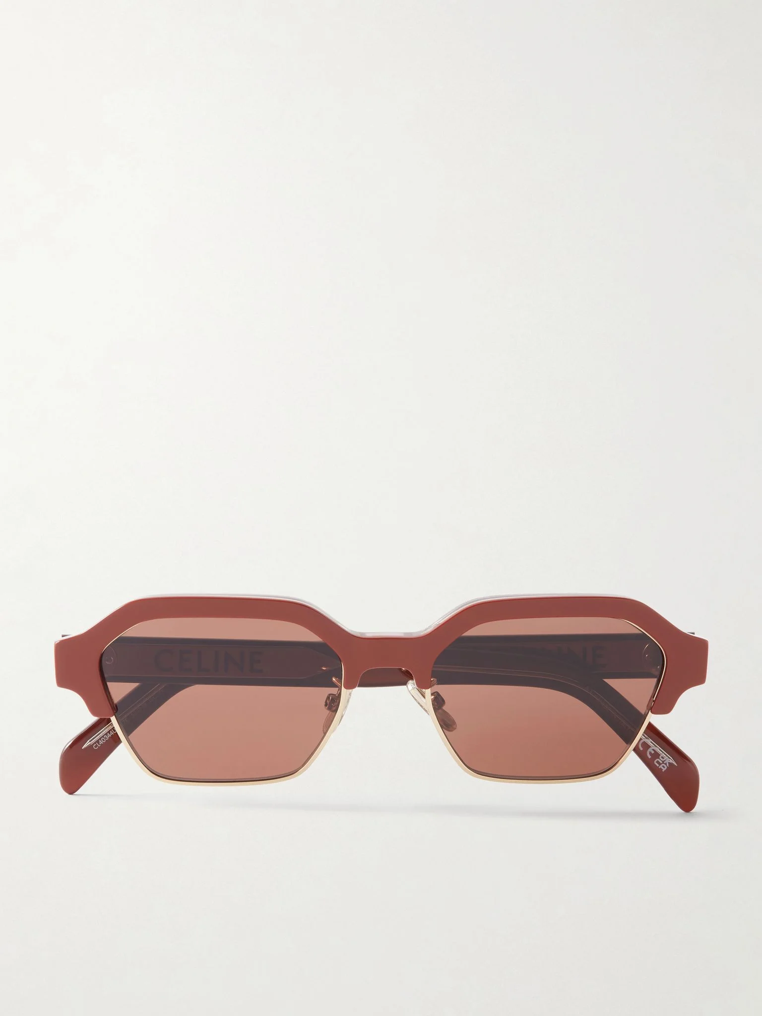 Square-frame acetate sunglasses Brown - 1
