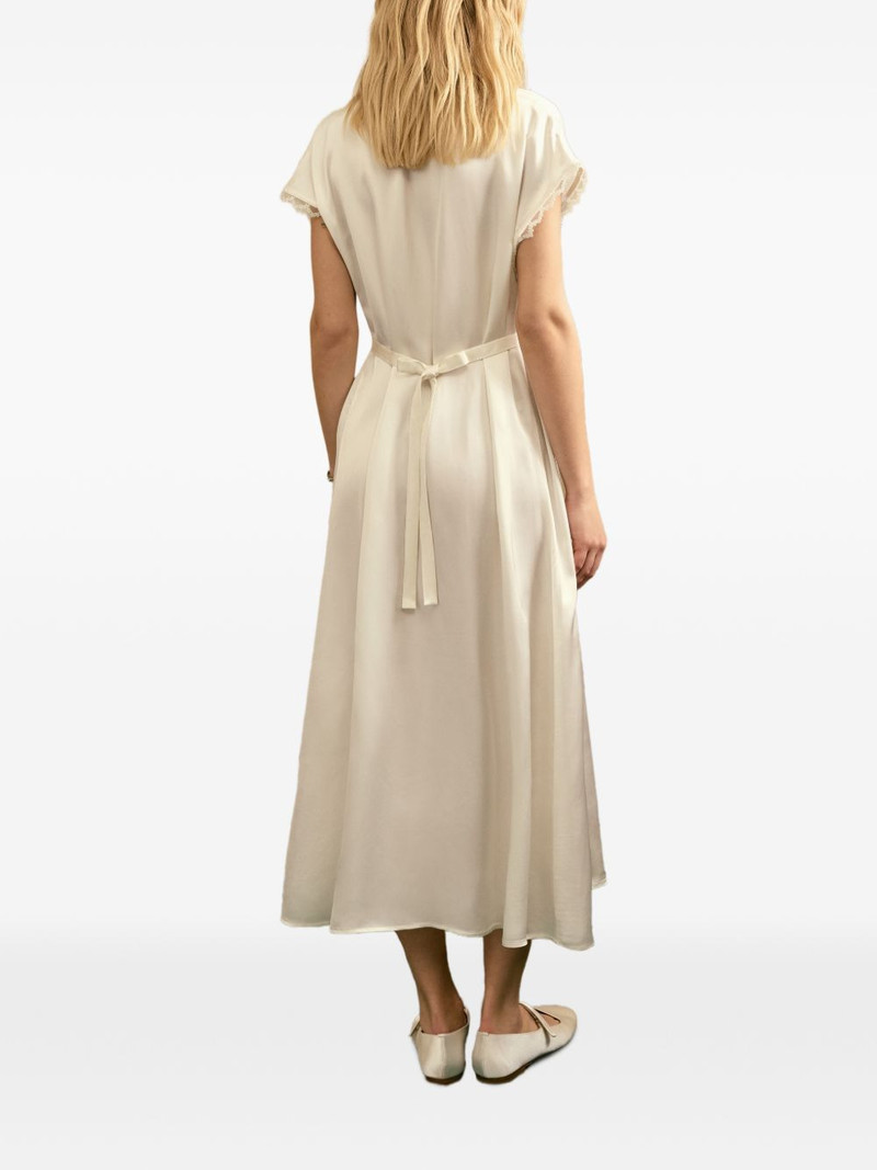 Genus Rosa lace-trim satin midi dress 4