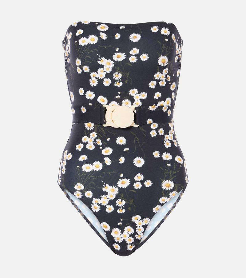 Courtois floral bandeau swimsuit - 1