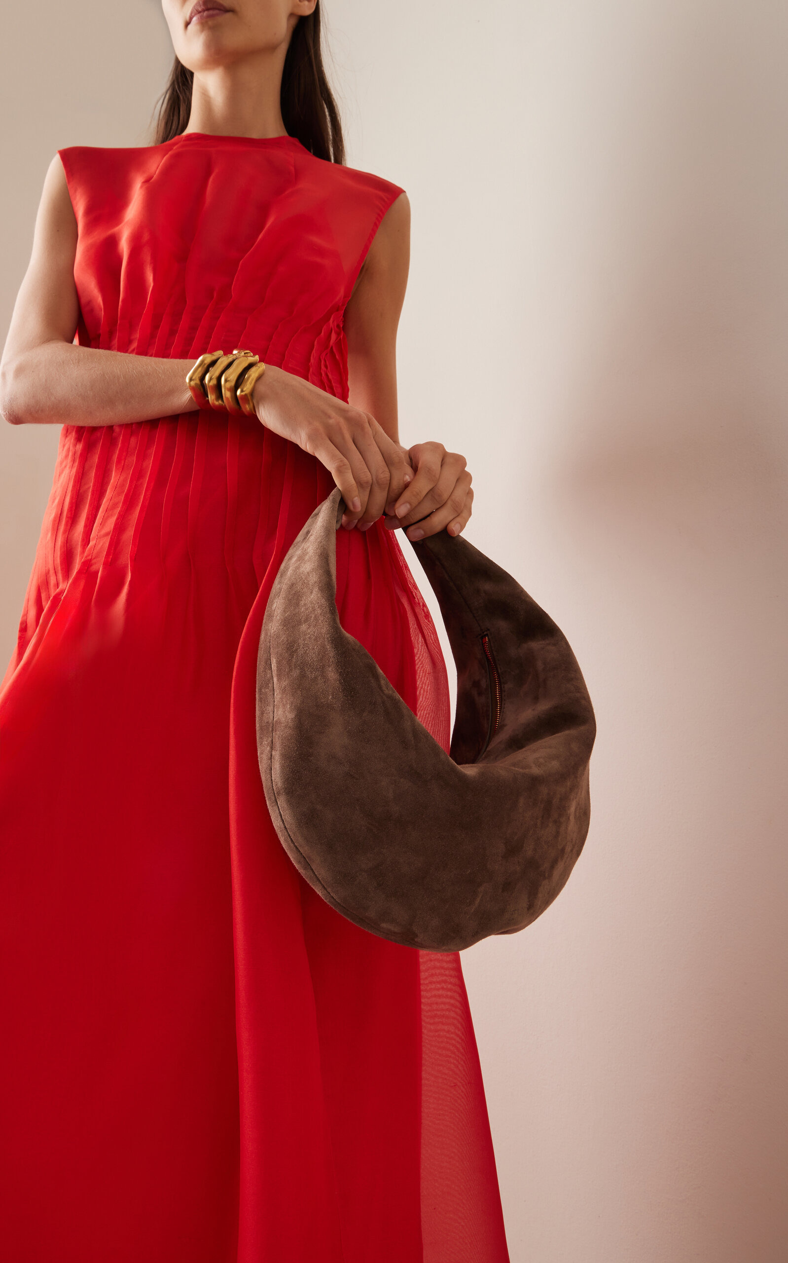 Olivia Suede Medium Hobo brown - 2