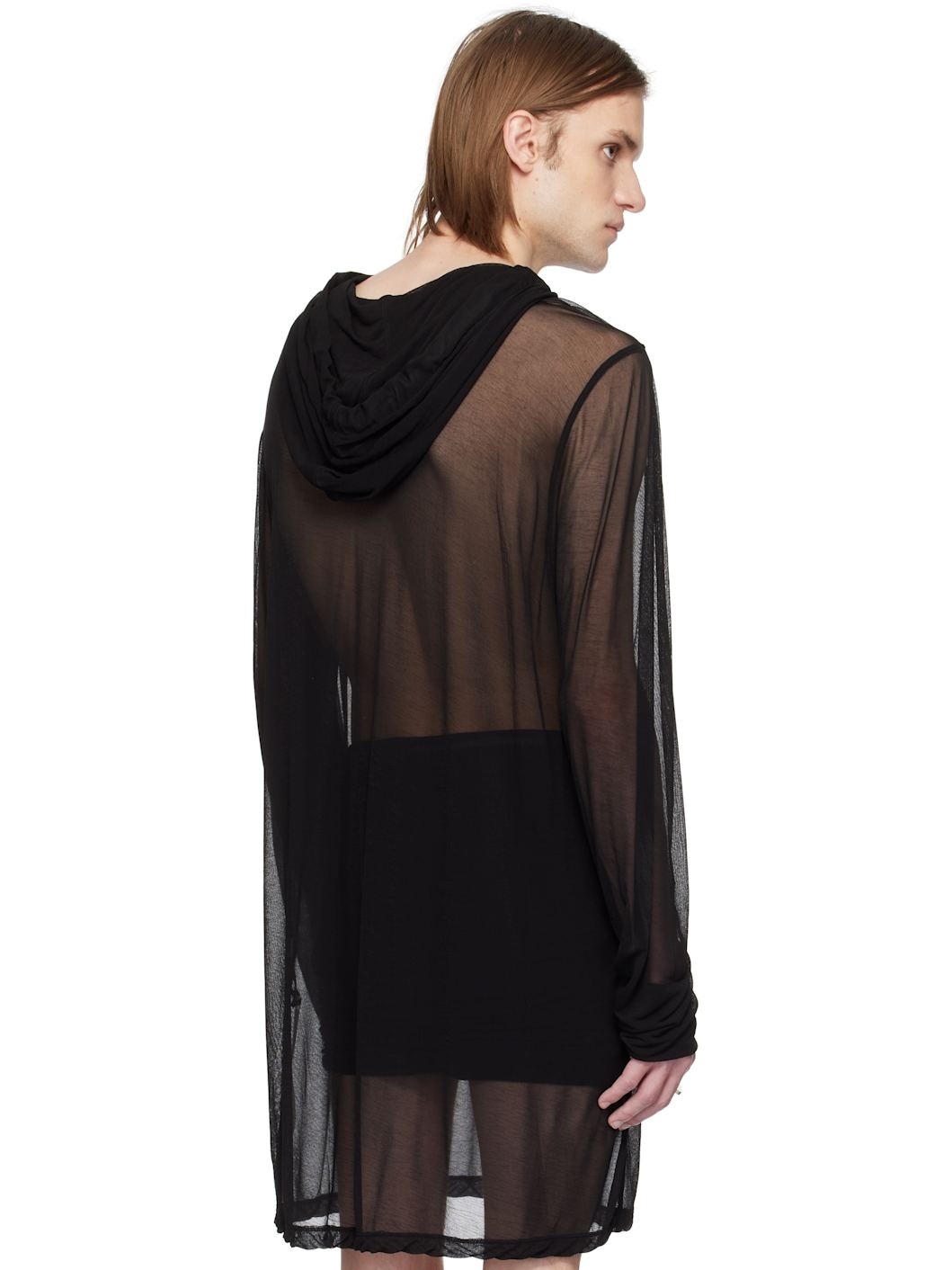 Black Hollywood Sheer Hoodie - 3