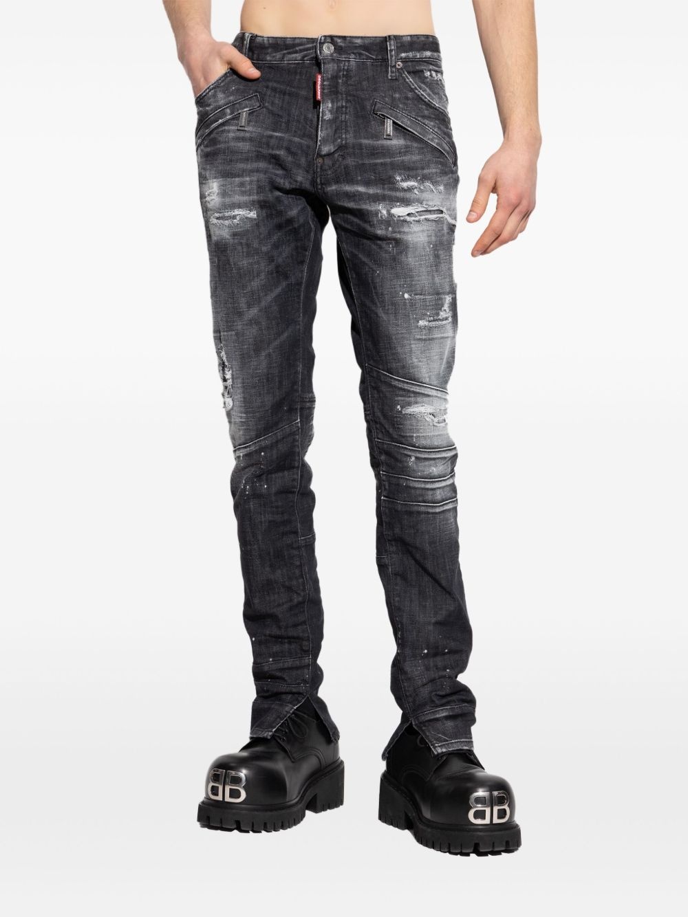 logo-tag jeans - 3