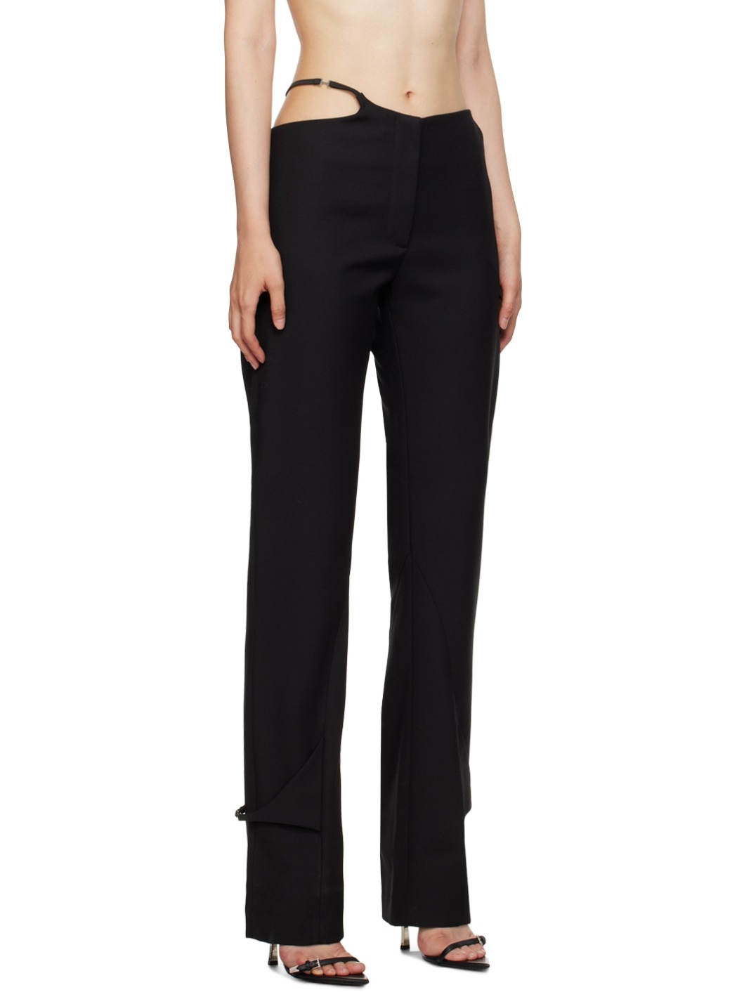 Black Alligned Trousers - 2