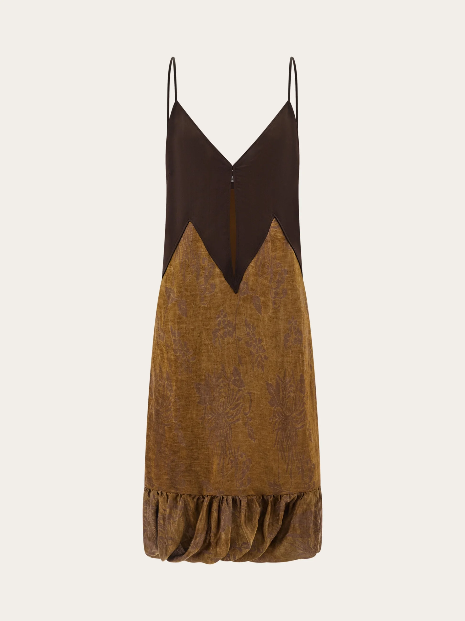 Satin and linen slip dress - 1