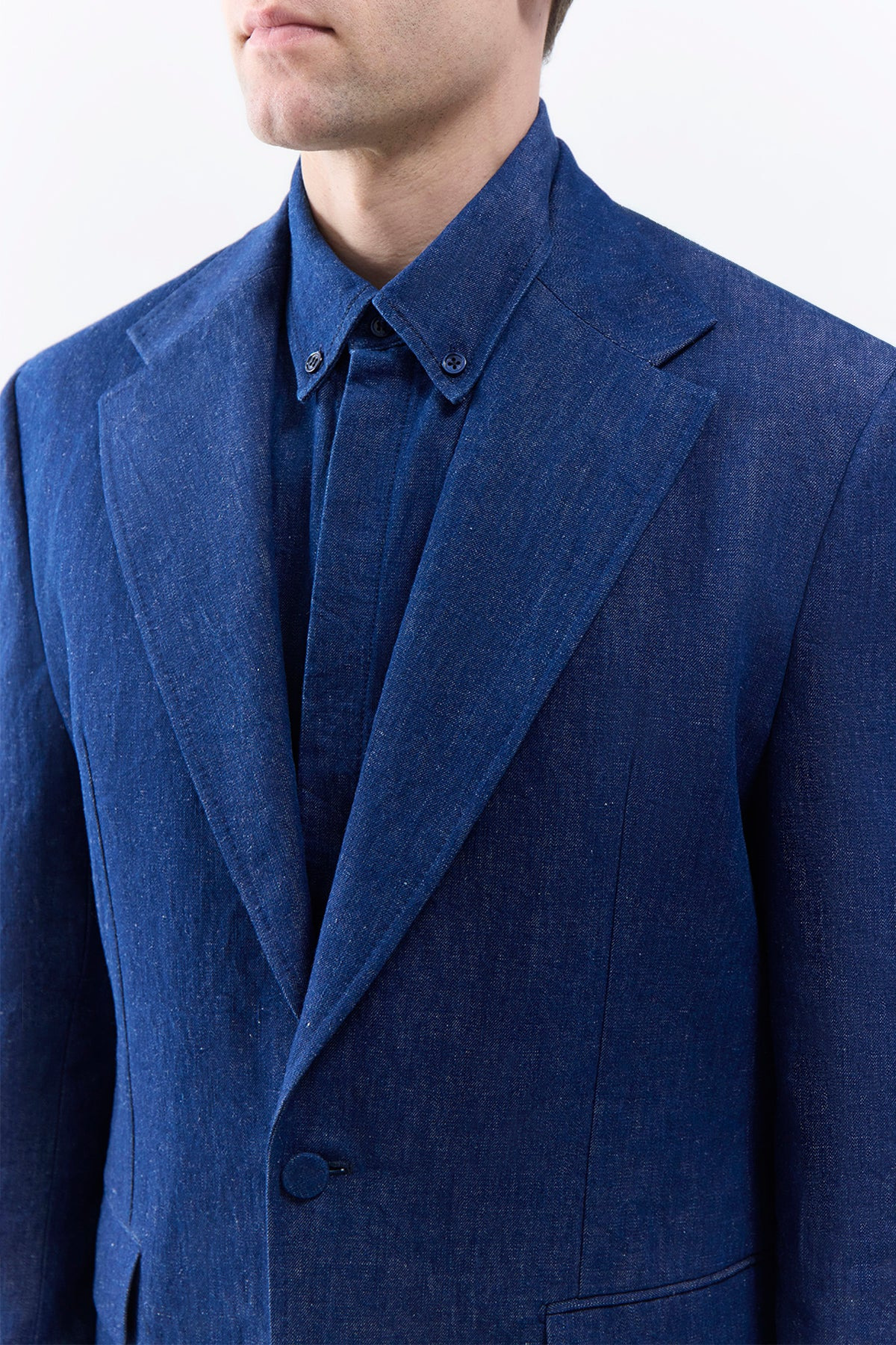 Leiva Blazer in Recycled Cotton Linen Denim - 5