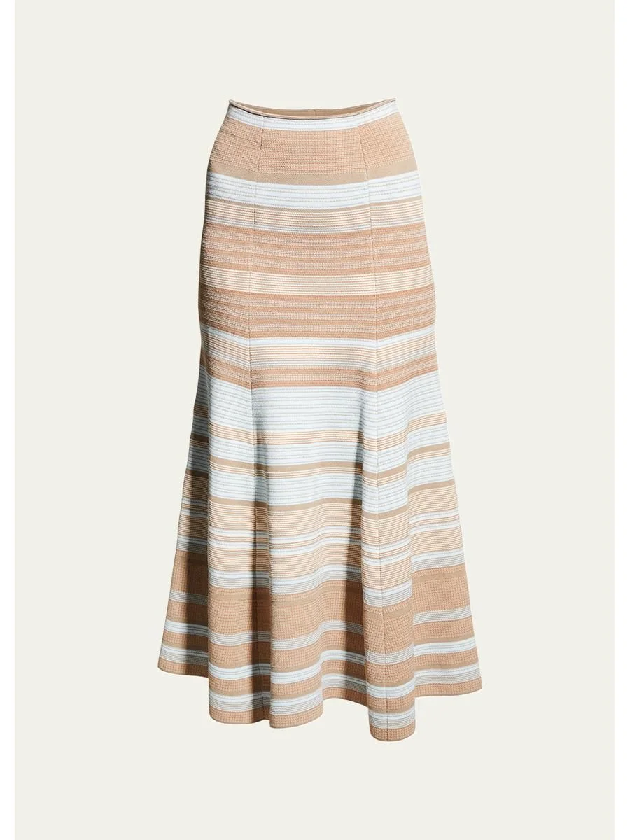 Stripe Knit Midi Skirt - 1